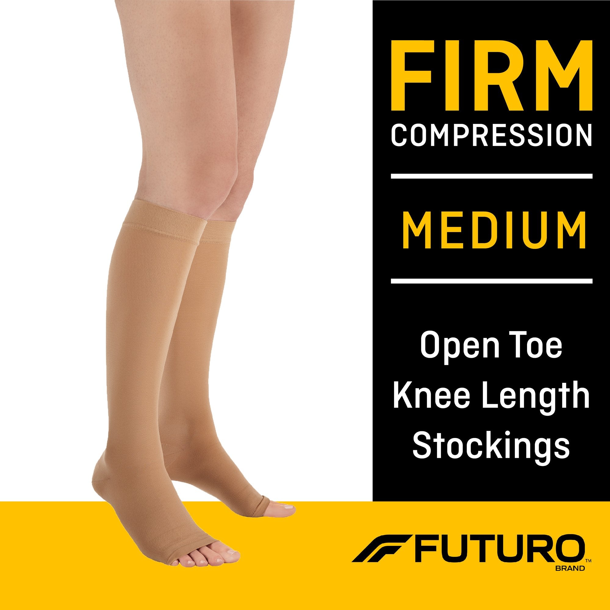Compression Stocking 3M™ Futuro™ Knee High Large Beige Open Toe - image 3