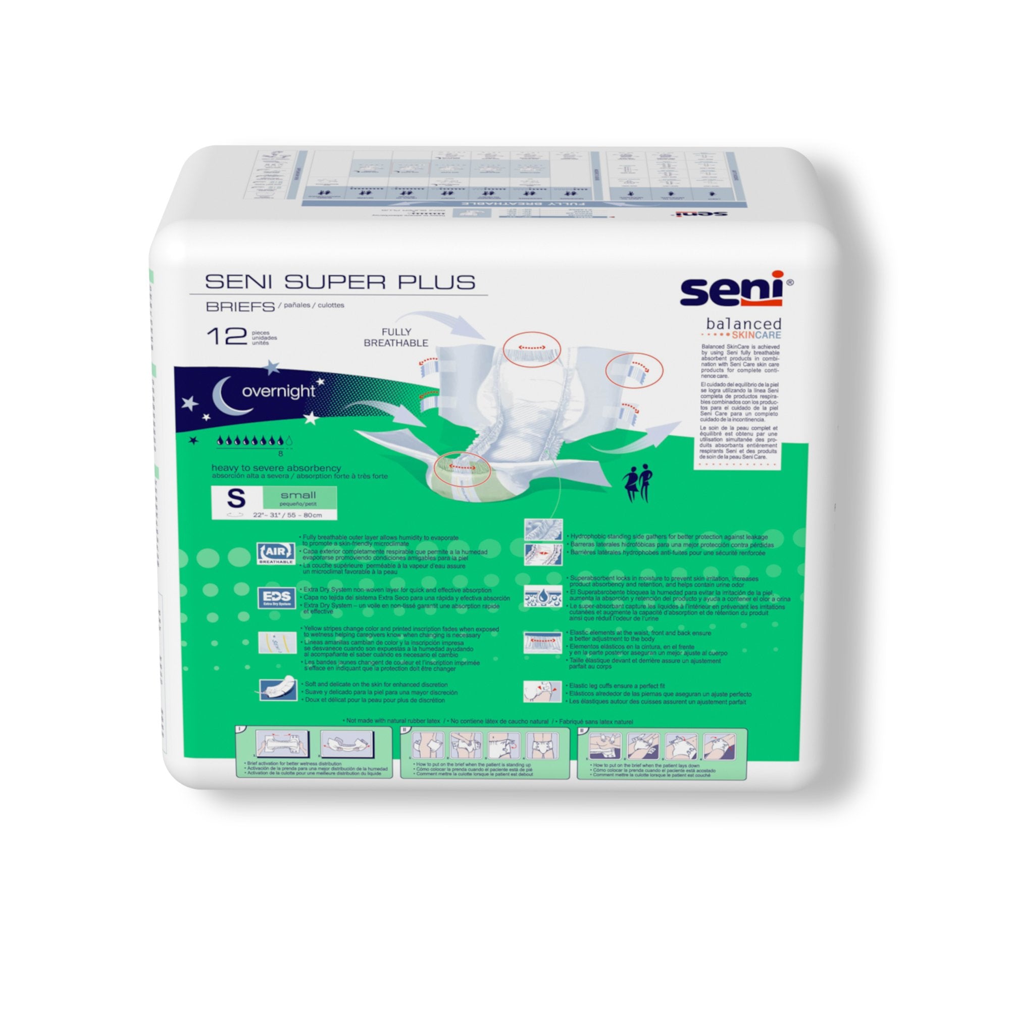 Incontinence Brief Seni® Super Plus Adult Small Unisex Disposable Heavy Absorbency - image 9