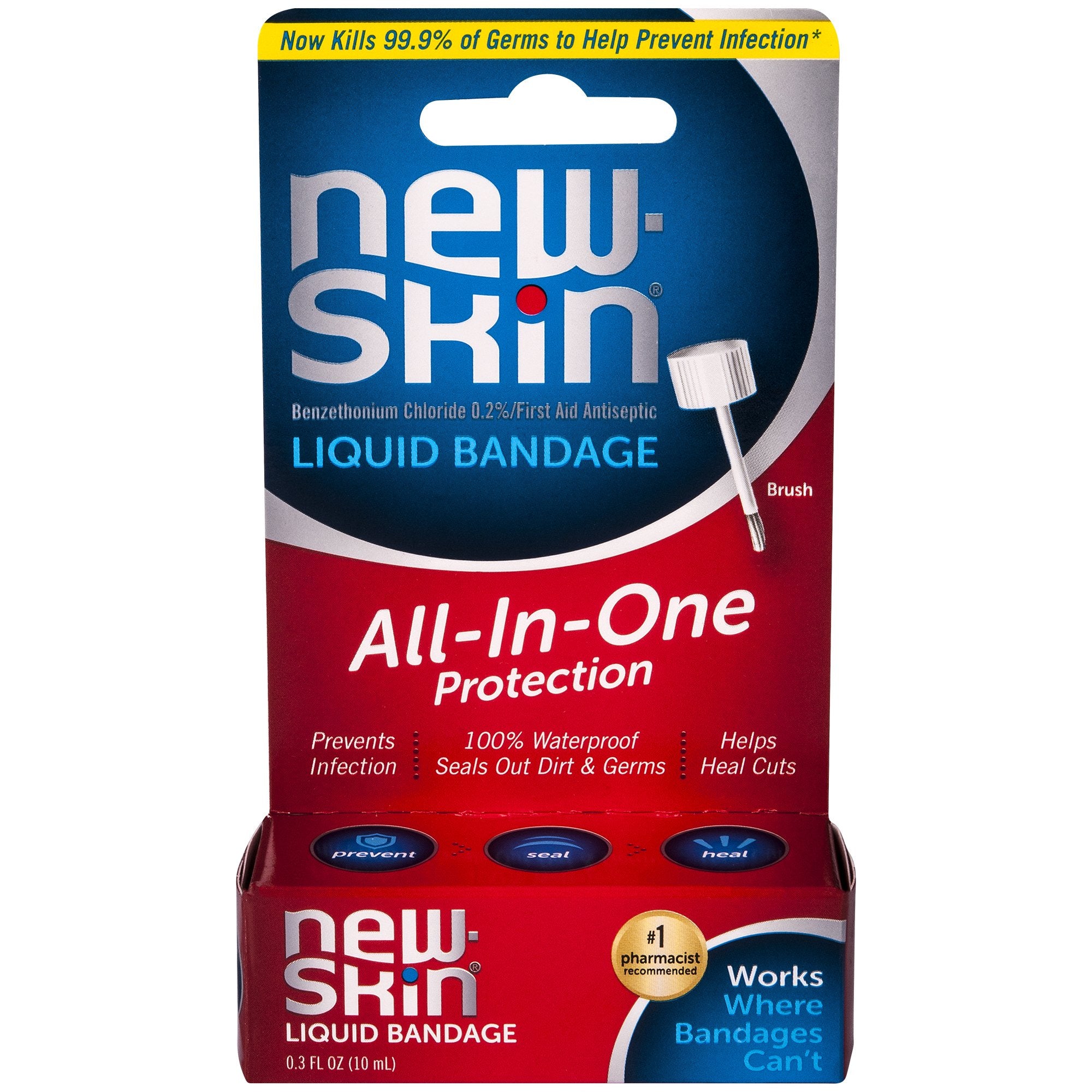 new-skin® Benzethonium Chloride 0.2% First Aid Antiseptic Liquid Bandage, 10 mL