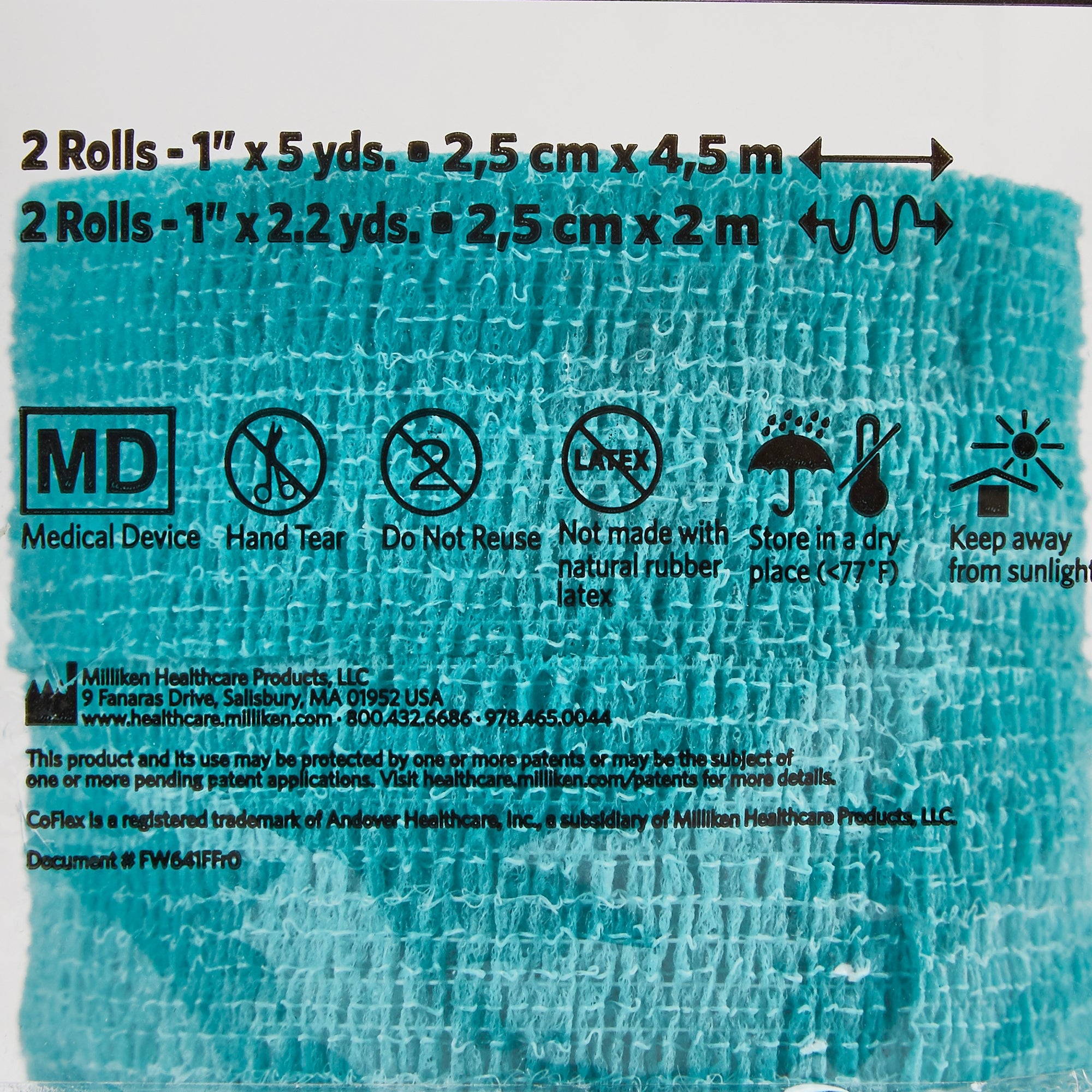 Cohesive Bandage CoFlex® NL 1 Inch X 5 Yard Self-Adherent Closure Teal / Blue / White / Purple / Green NonSterile 12 lbs. Tensile Strength - image 6