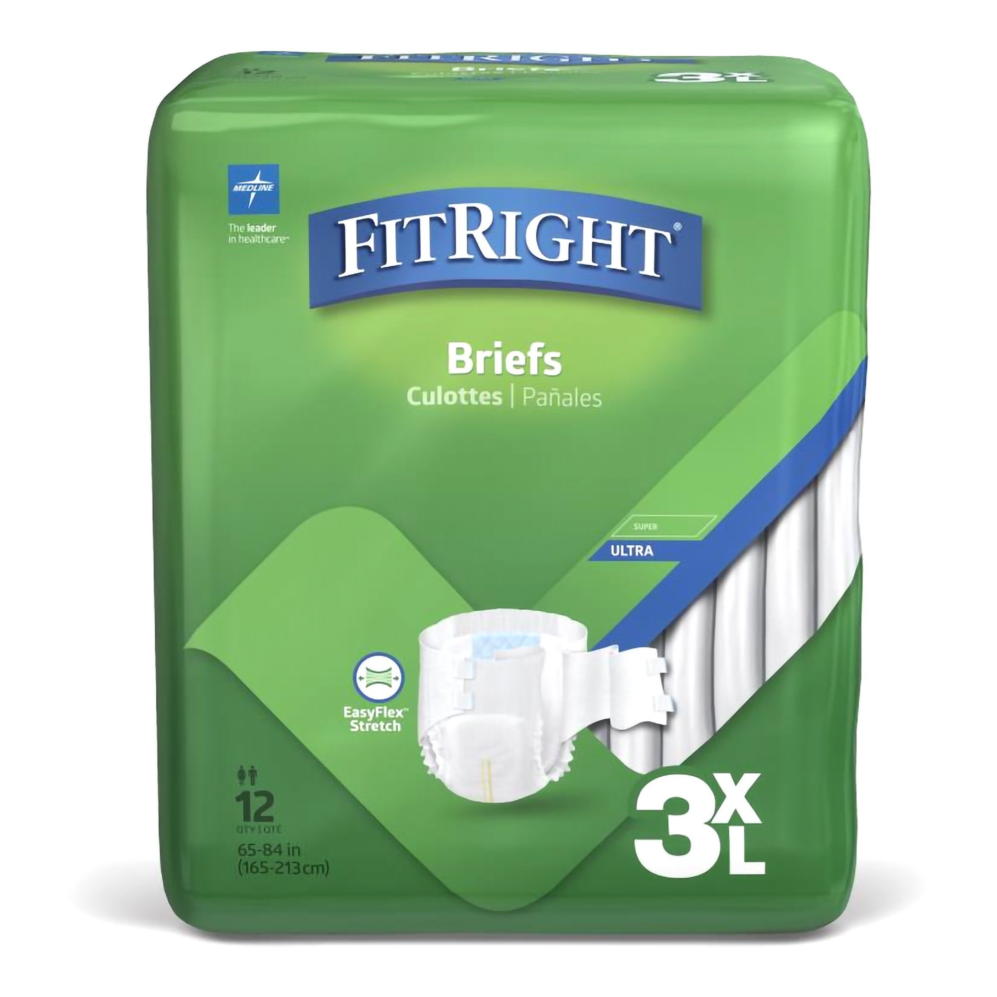 Incontinence Brief FitRight® Bariatric Adult 3X-Large Unisex Disposable Heavy Absorbency - image 2