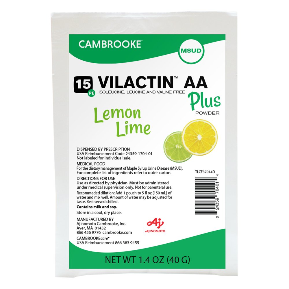 Oral Supplement Vilactin™ AA Plus Powder 15 Lemon-Lime Flavor Powder 1.4 oz. Individual Packet