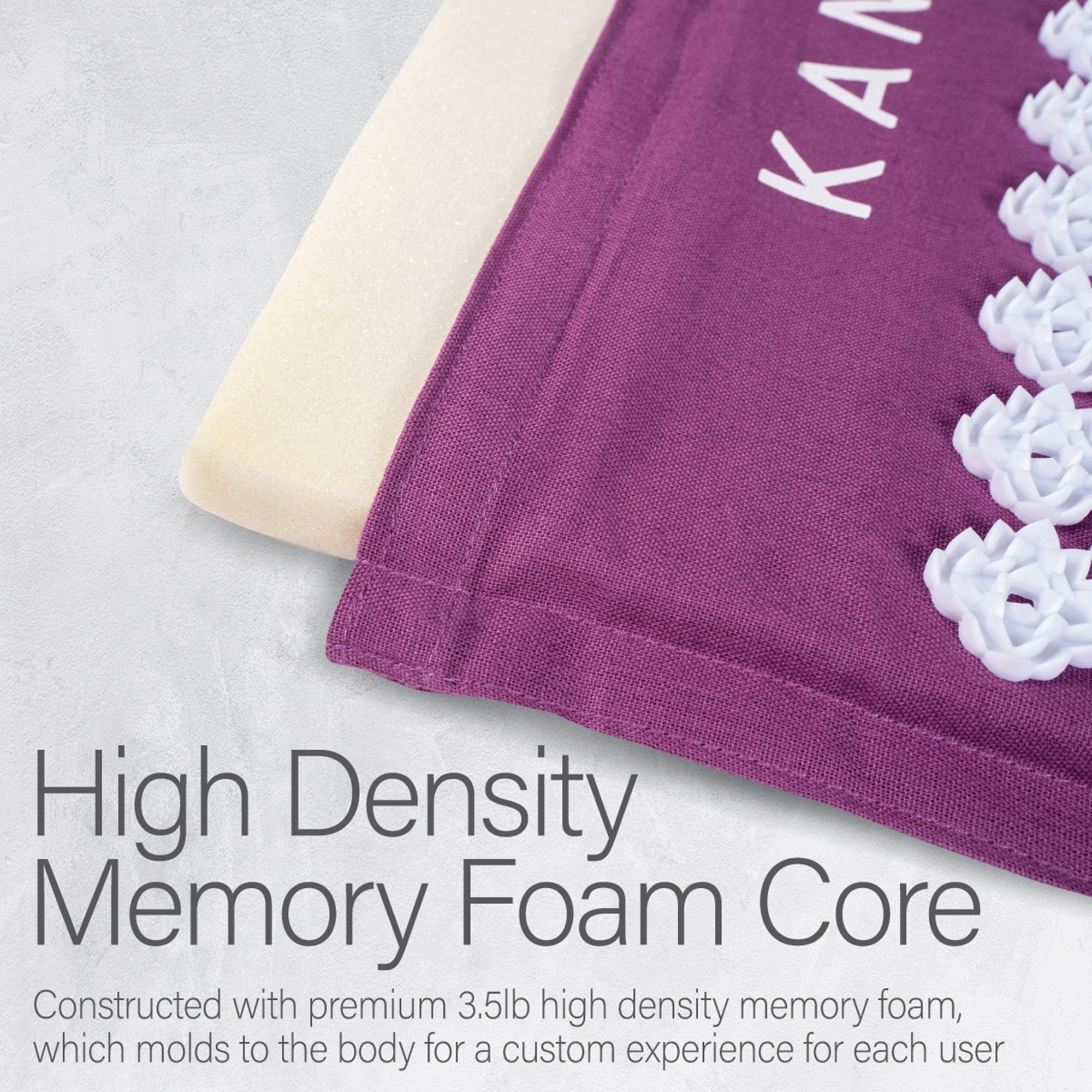 Kanjo Acupressure Mat Set Amethyst Cotton Linen Blend / Plastic Mat: 17 X 28 Inch / Pillow: 6 X 14 Inch - image 8