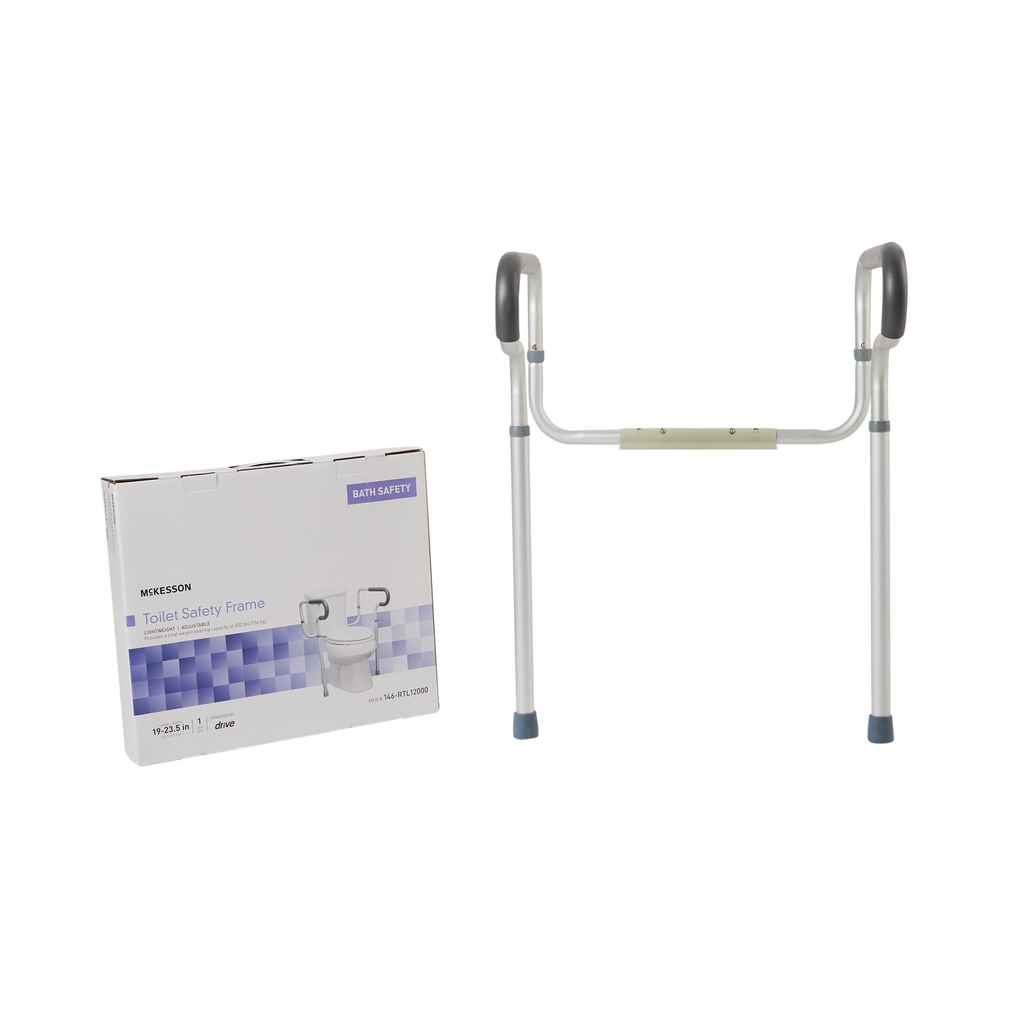 McKesson Toilet Safety Rail, Gray Aluminum (4 Units)