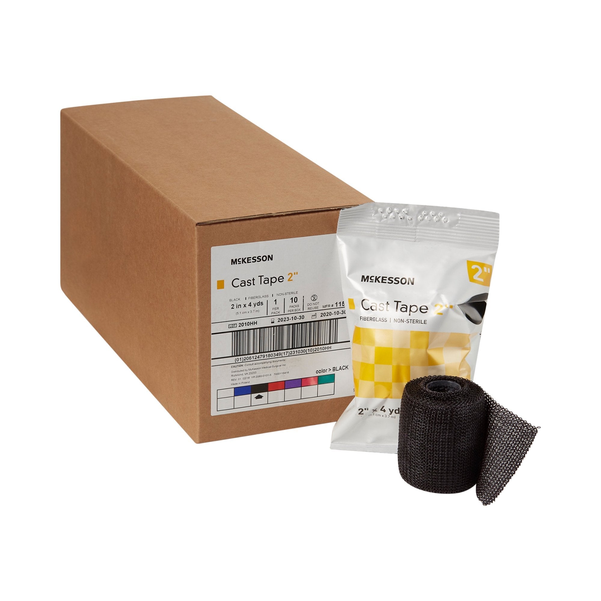 McKesson Black Cast Tape, 2 Inch x 4 Yard (10 Units)