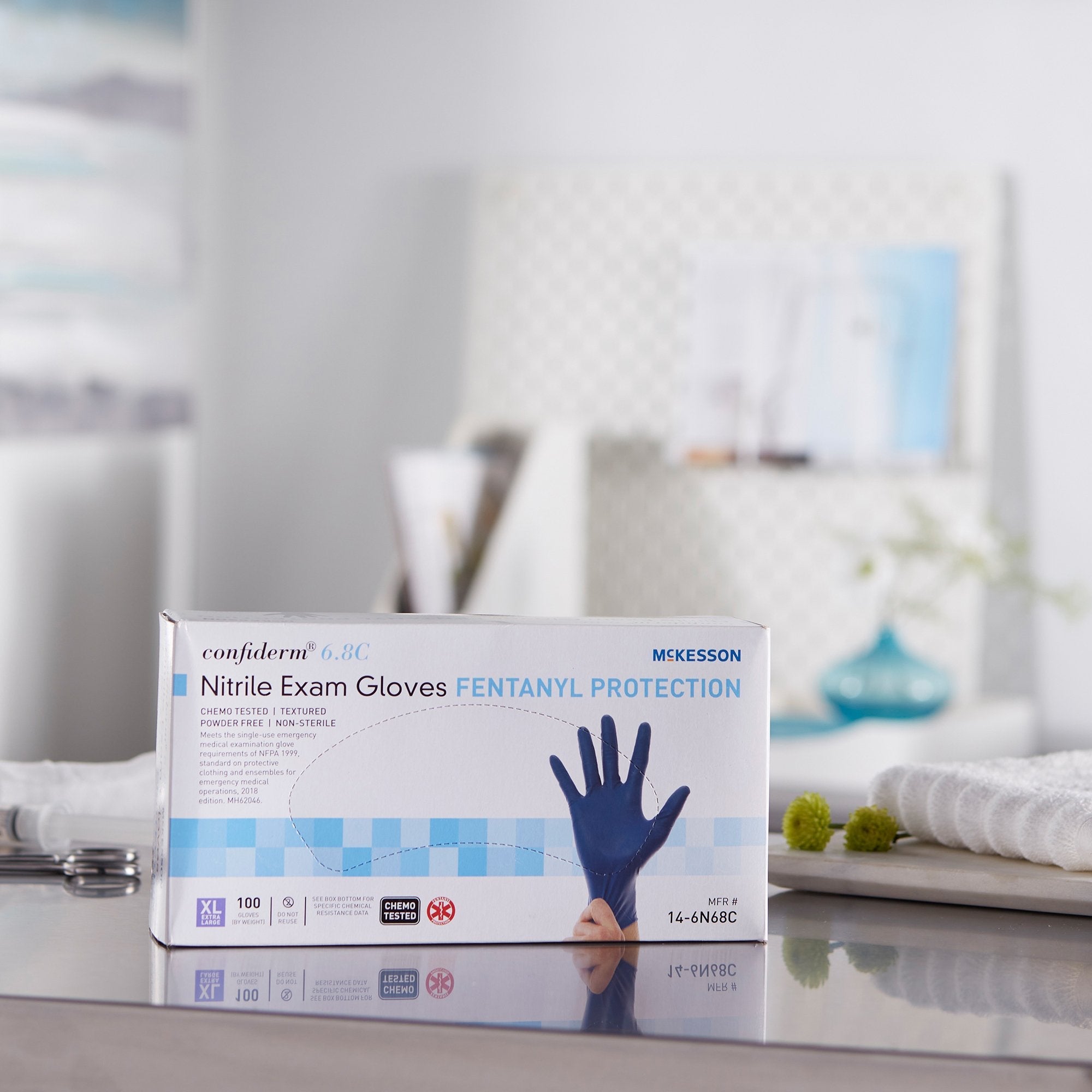 McKesson Confiderm® 6.8C Nitrile Exam Glove, Extra Large, Blue (100 Units)