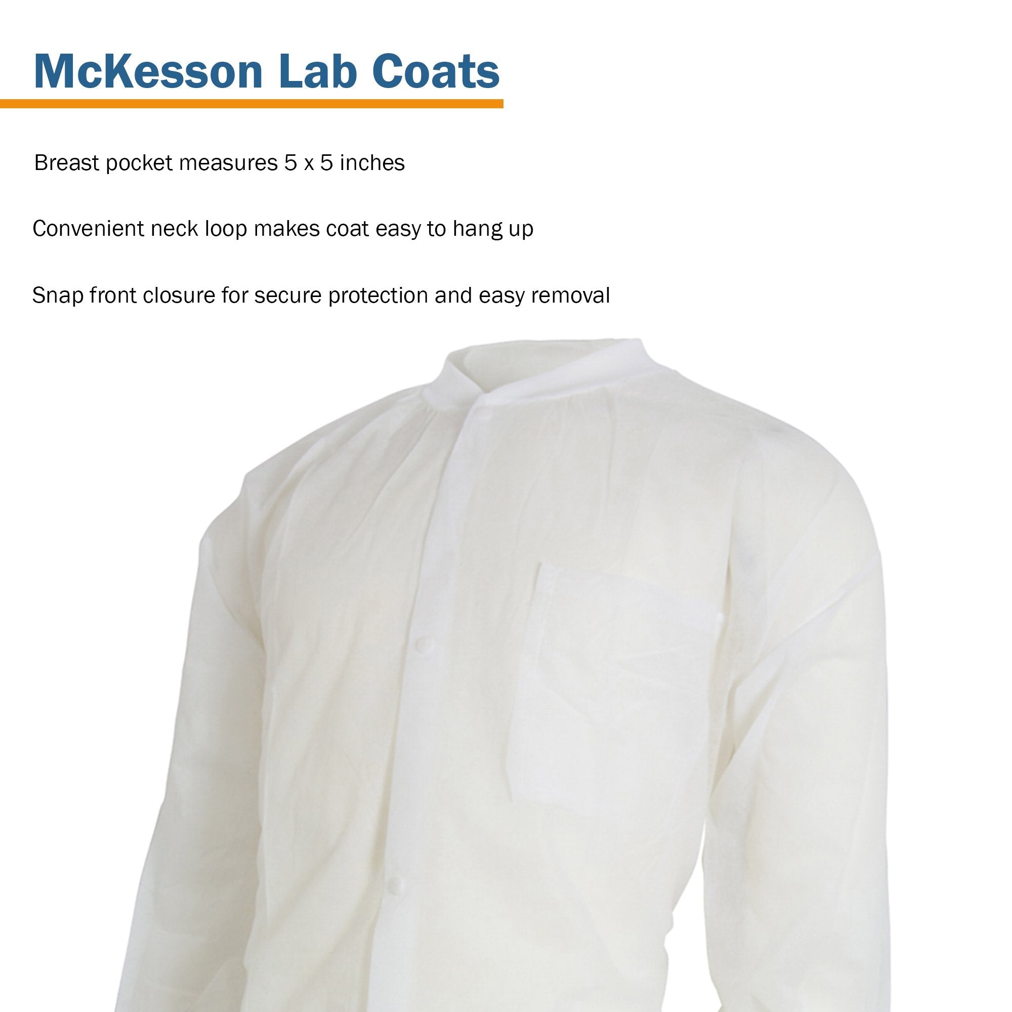 McKesson Lab Coat, Large / X-Large, White (30 Units)