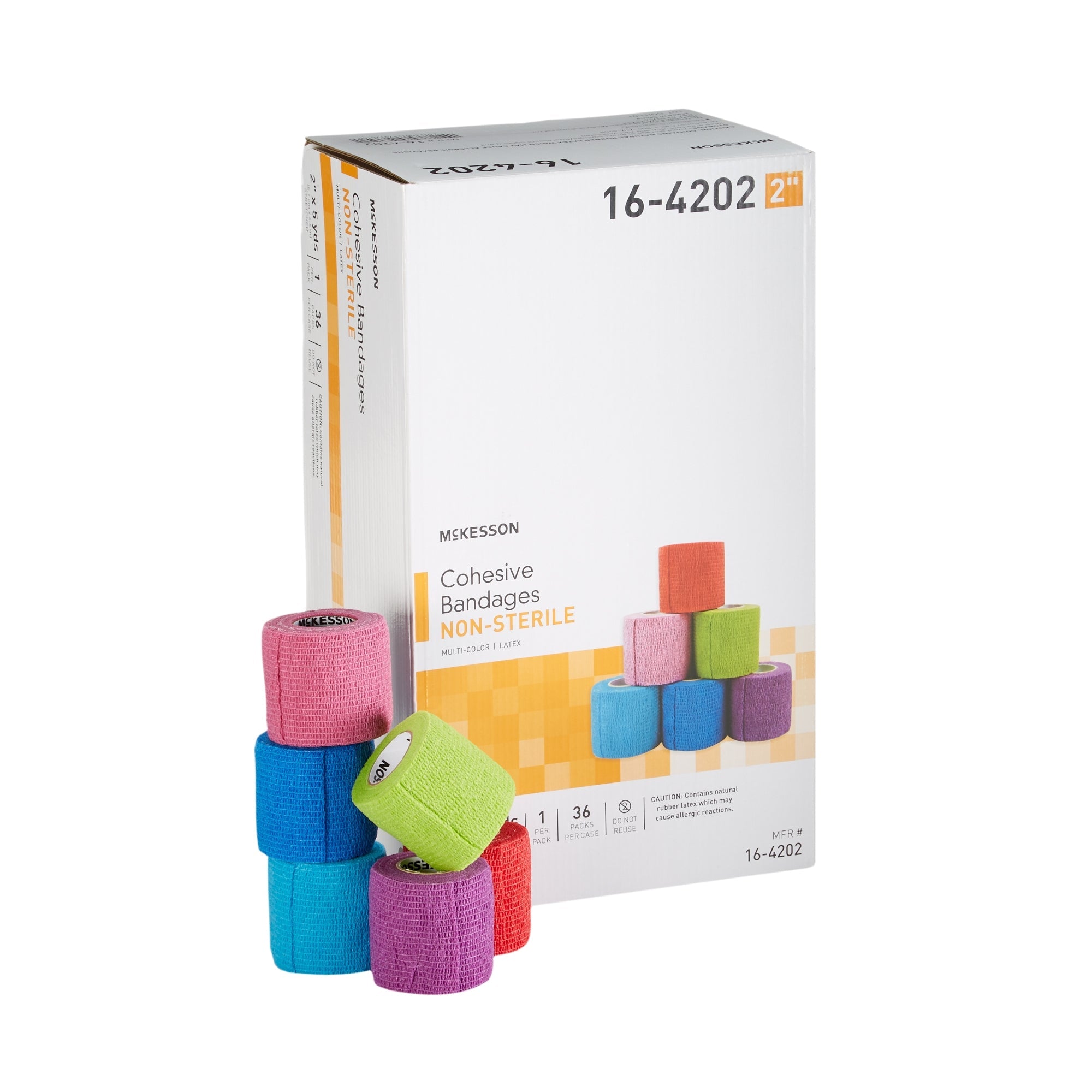 McKesson Cohesive Bandages 2"x5yd, Self-Adherent, Multi-Color, 6-Pack