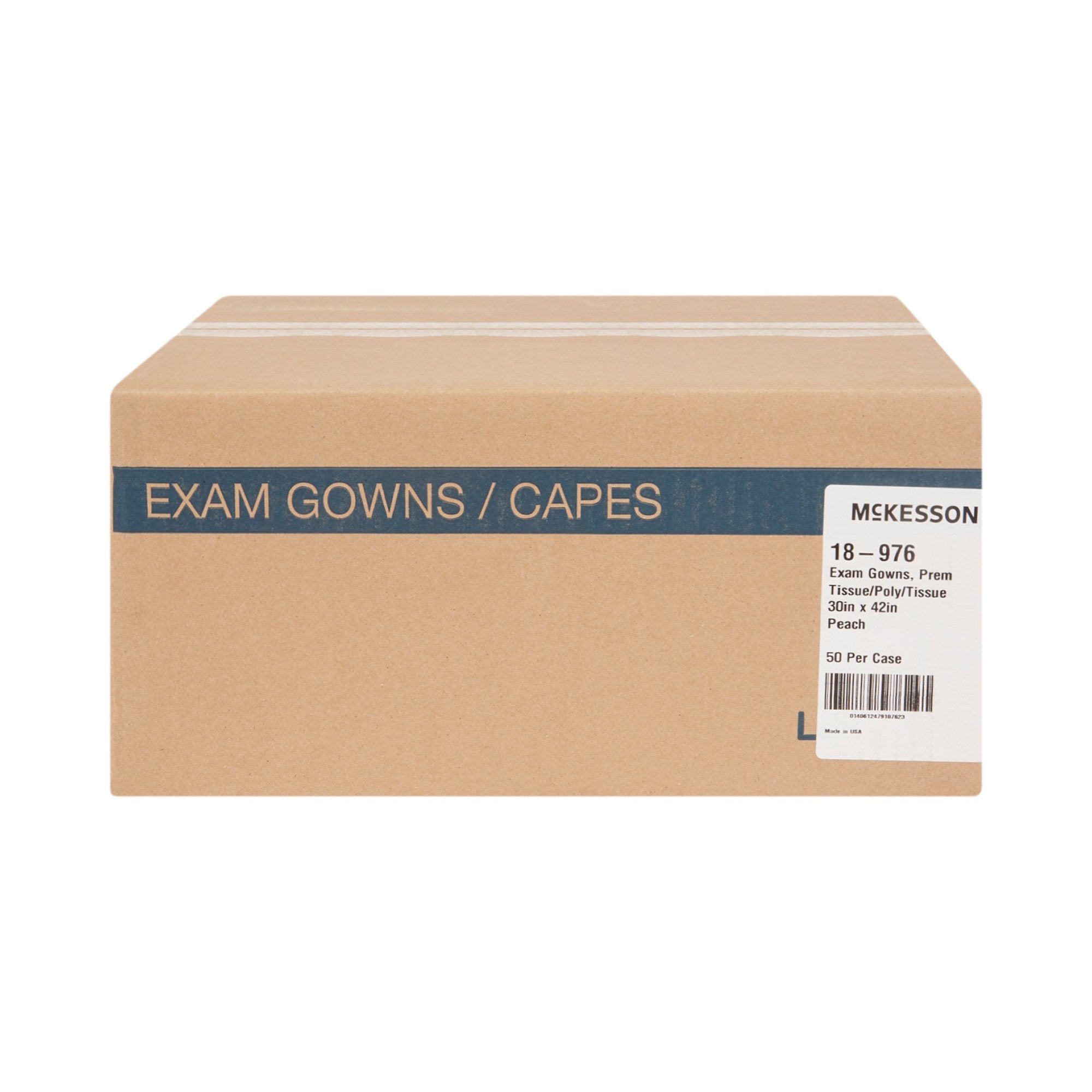 McKesson Patient Exam Gown, 30 x 42 in., Peach (50 Units)