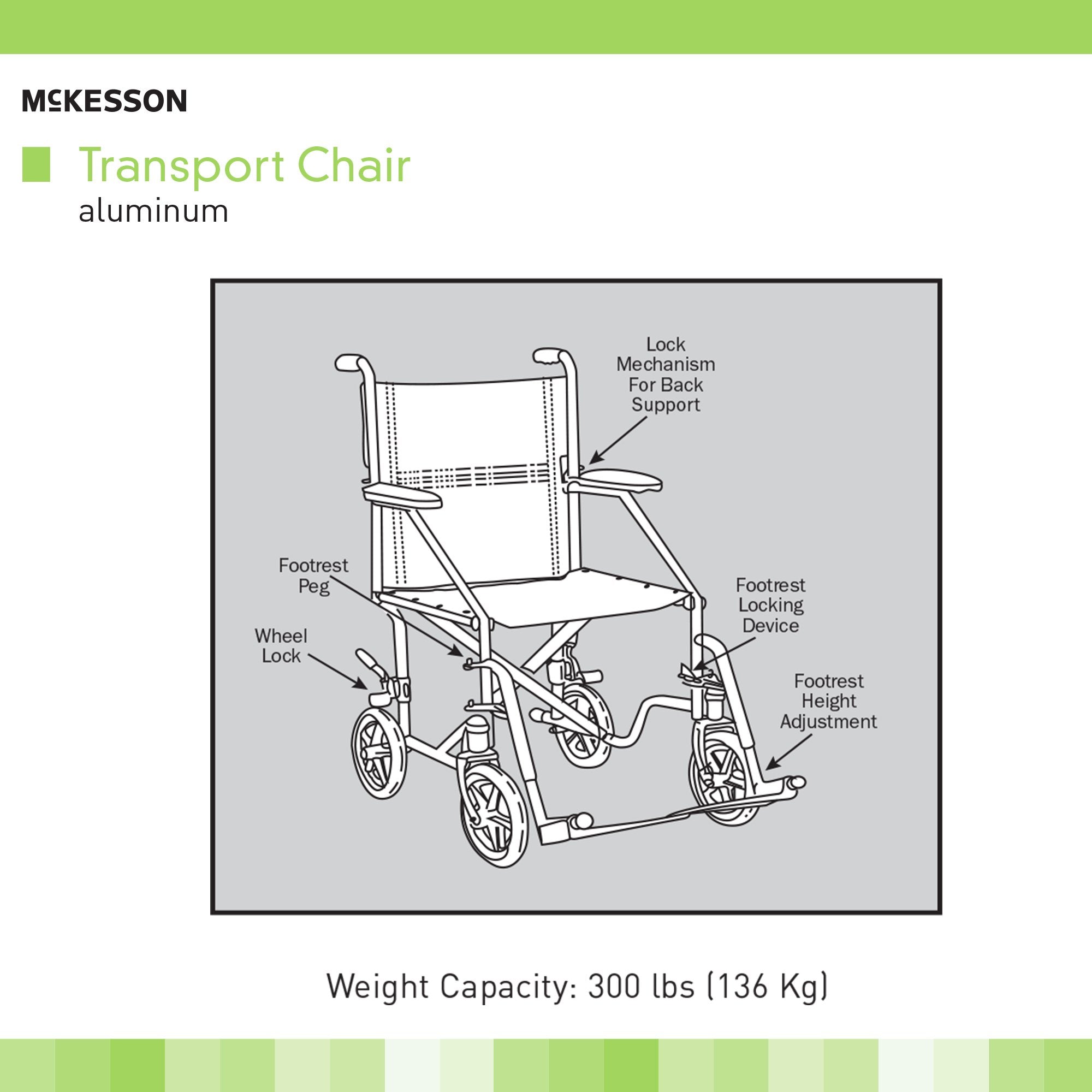 McKesson Transport Chair, Black (1 Unit)