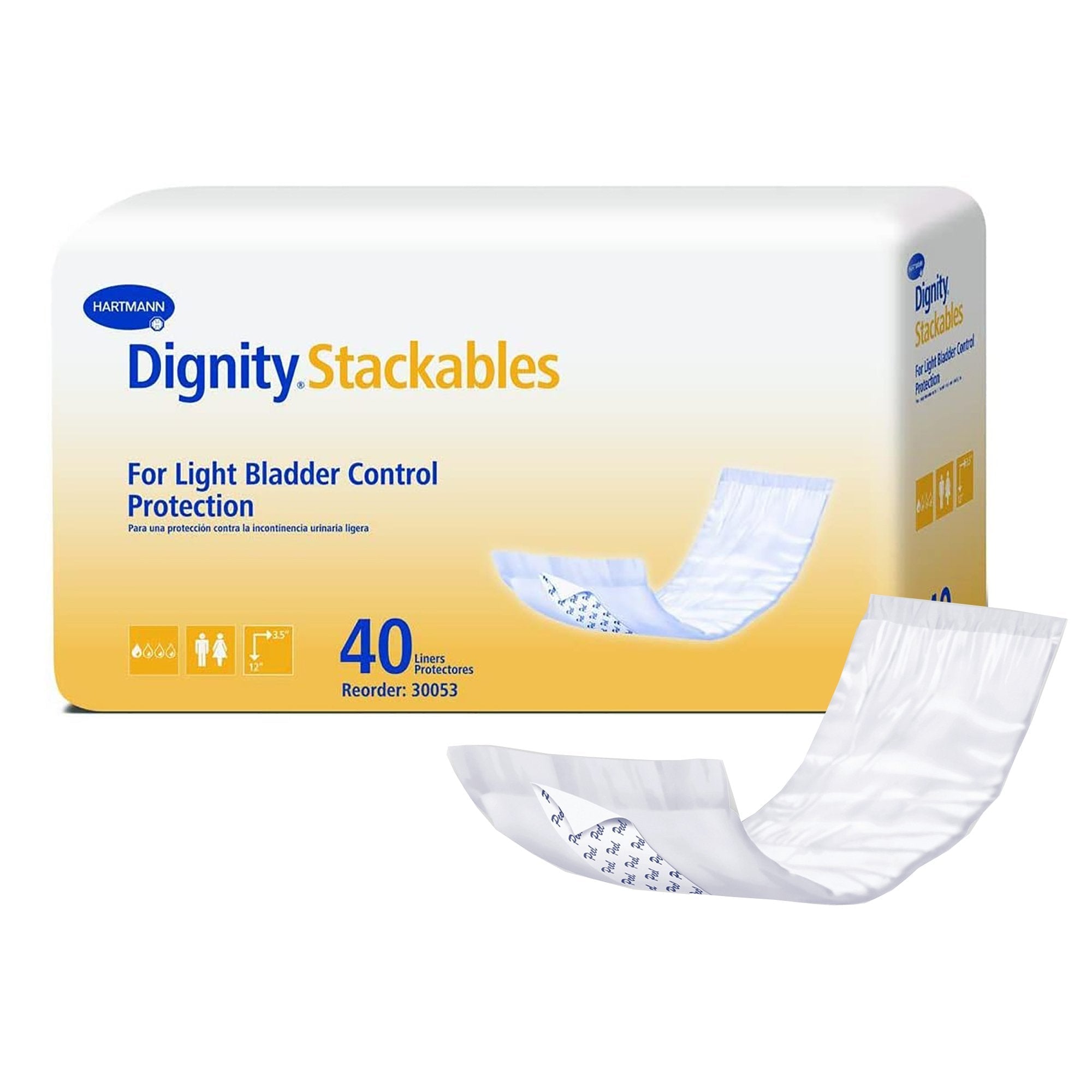Dignity Stackables Bladder Control Pad, Disposable, Light Absorbency, Polymer Core, Adult, Unisex (45 Units)