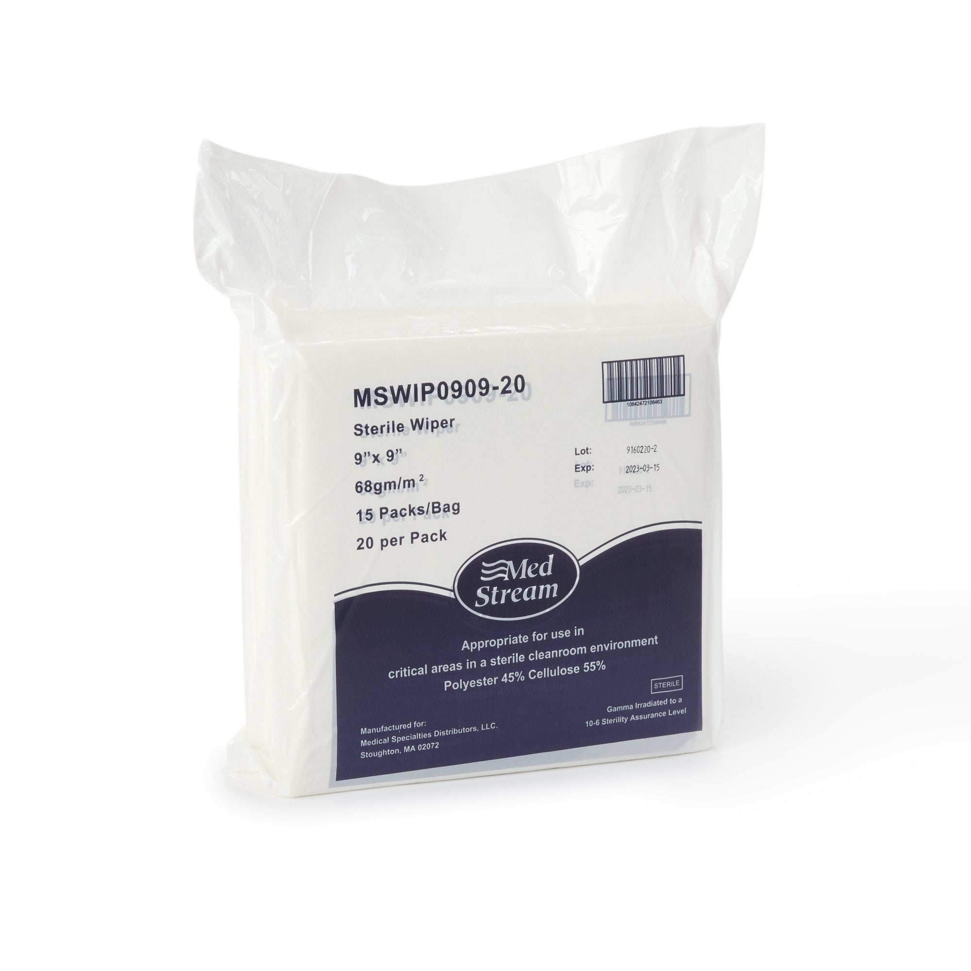 McKesson Cleanroom Wipes, 9 X 9 Inch (15 Units)