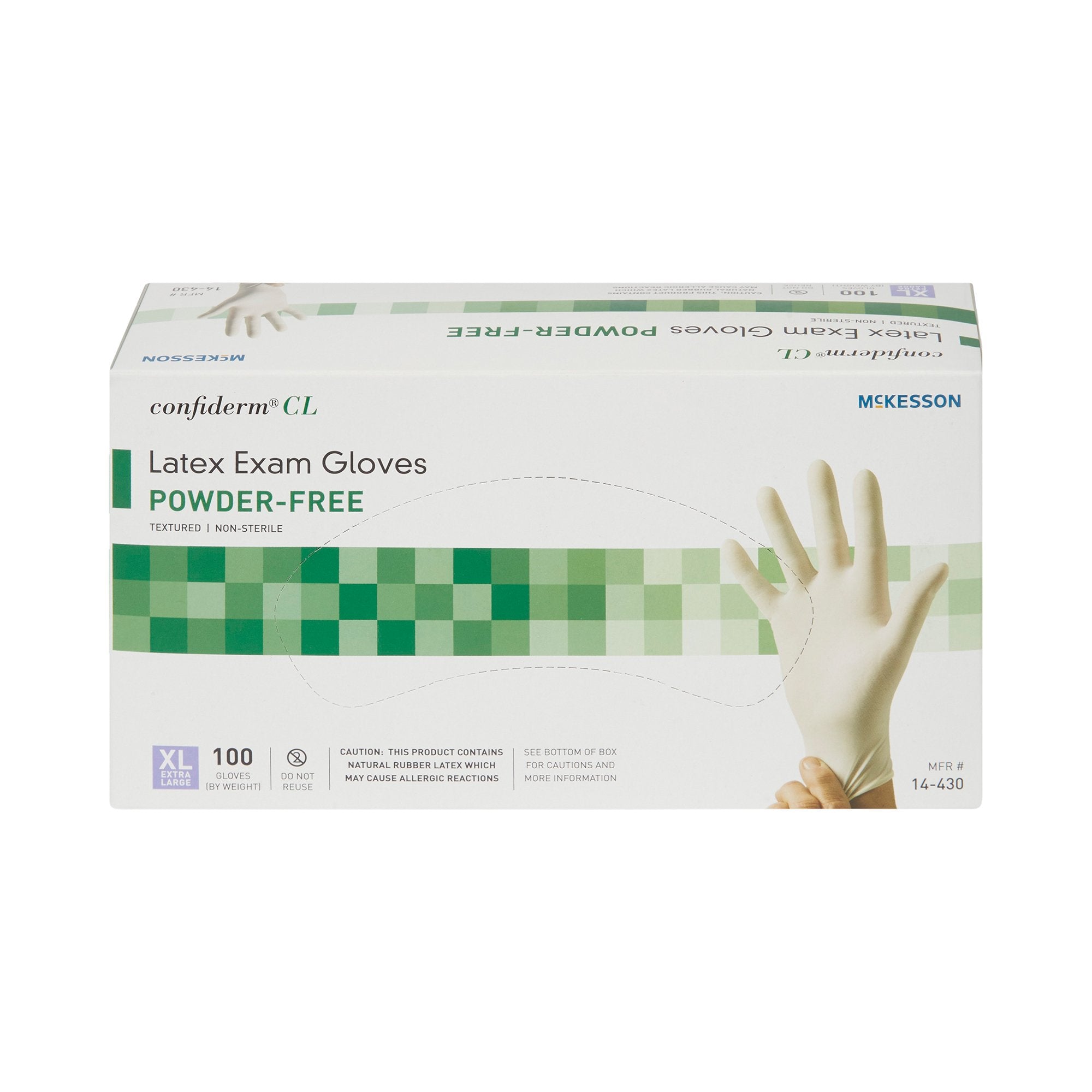 McKesson Confiderm® Latex Exam Glove, Extra Large, Ivory (100 Units)