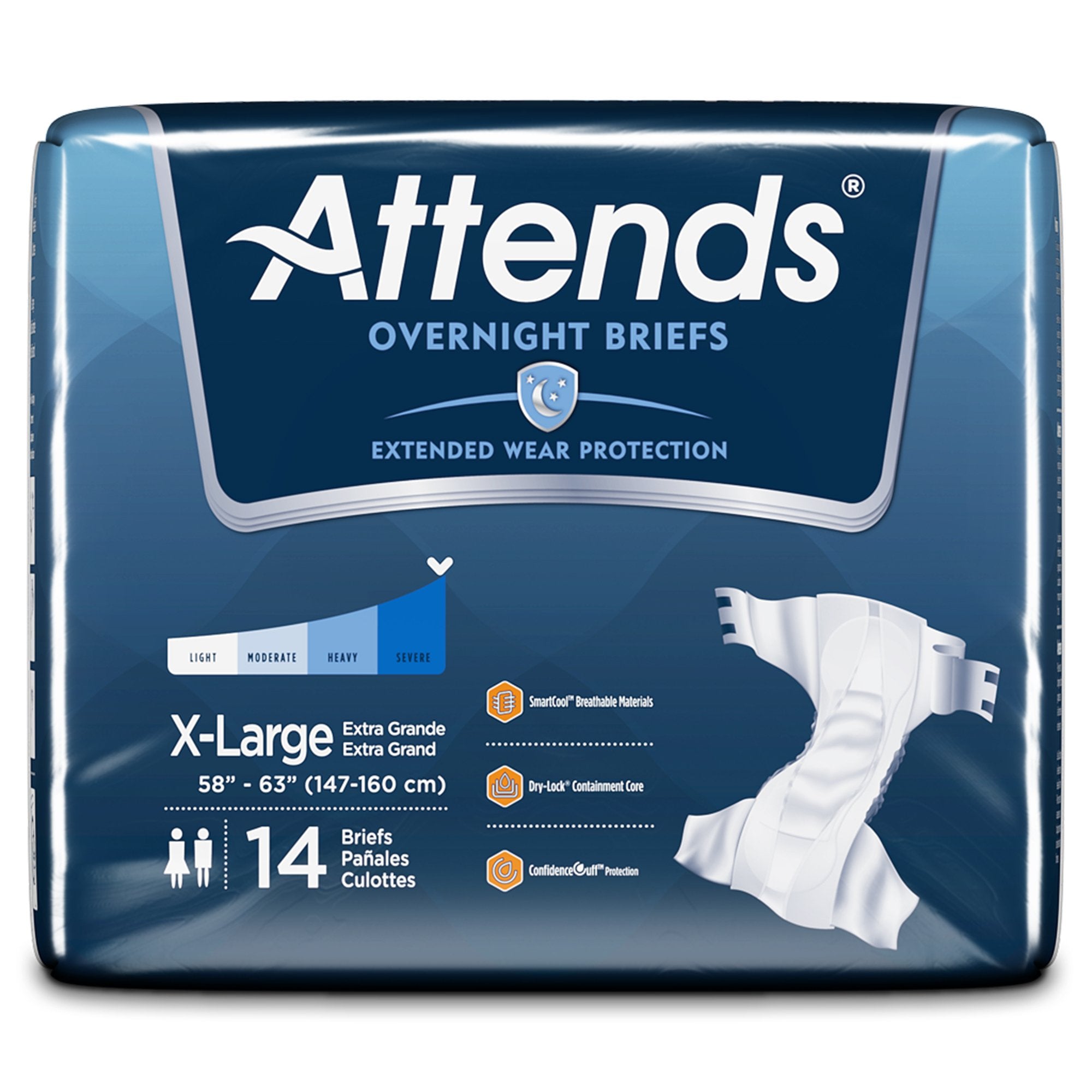 Attends® Briefs with Overnight Protection, X-Large (14 Units)