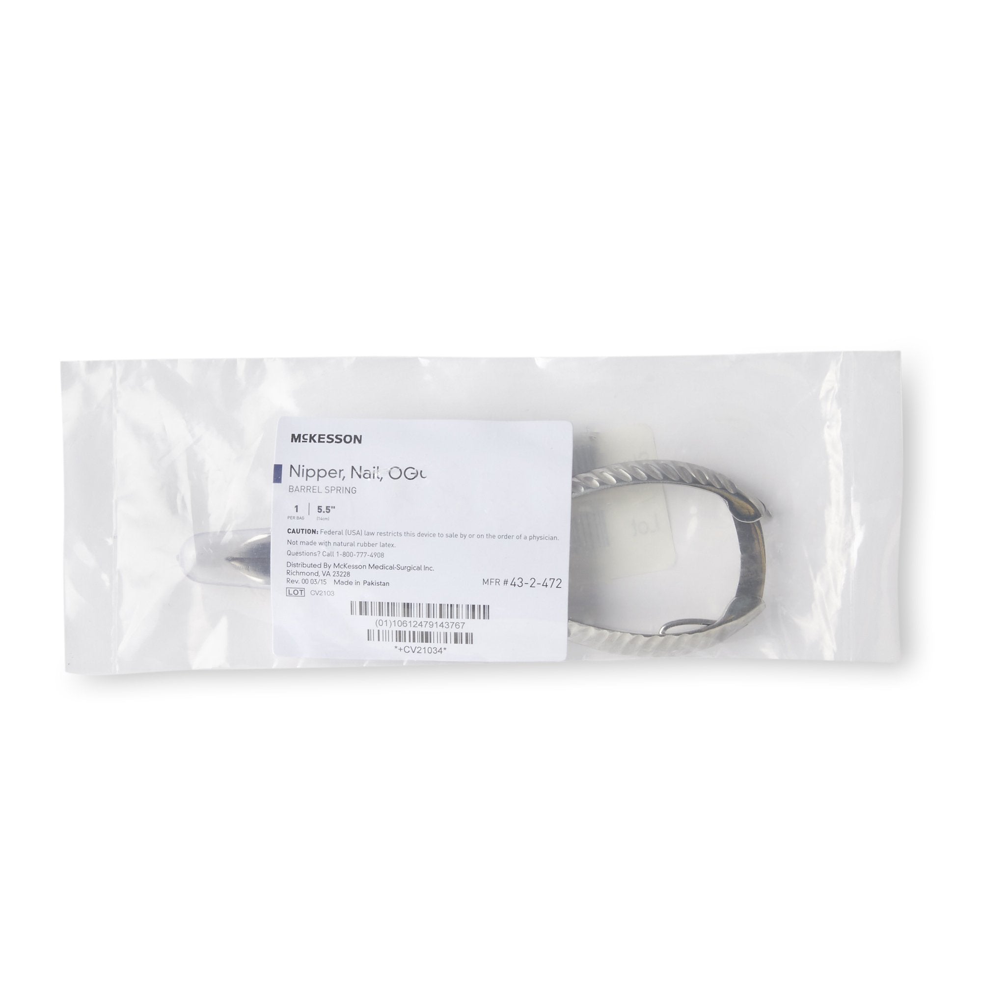 McKesson Nail Nipper, Concave Jaw, 5.5 Inches (1 Unit)