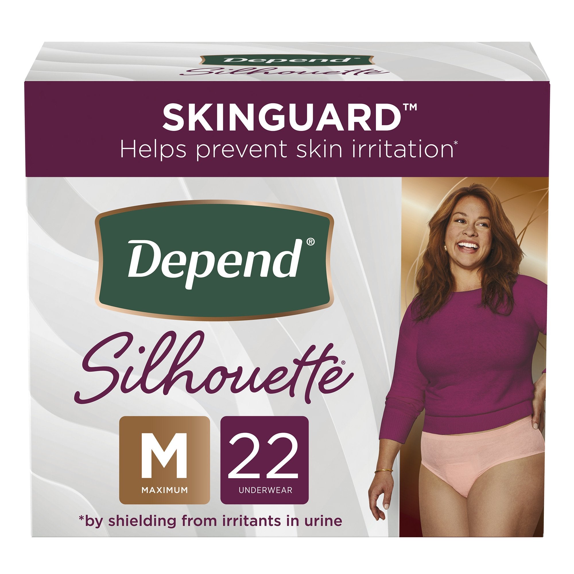 Absorbent Underwear Depend® Silhouette® Waistband Style Adult Medium Female Disposable Heavy Absorbency