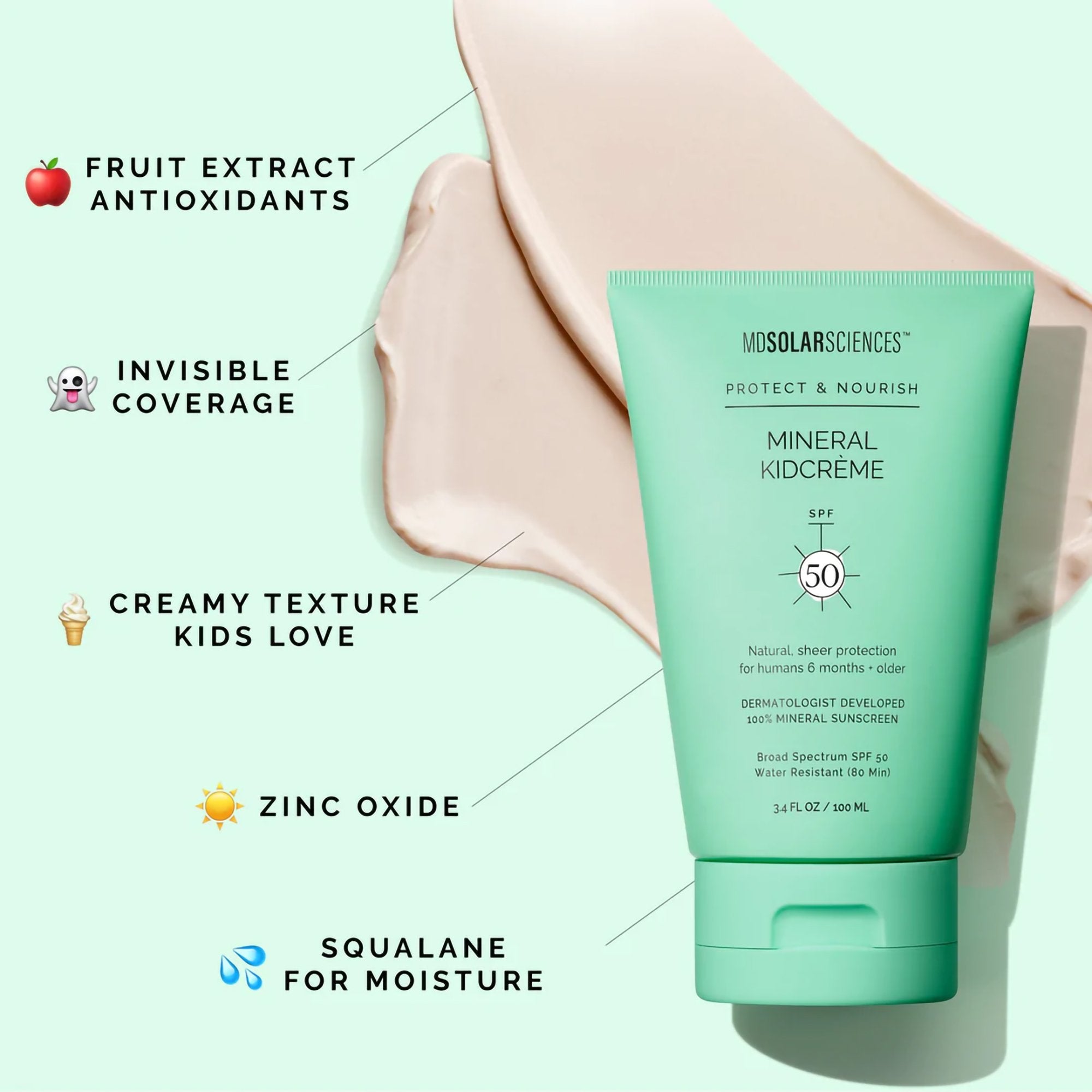 Sunscreen MDSolarSciences® Mineral KidCrème® SPF 50 Cream 3.4 oz. Tube - image 9