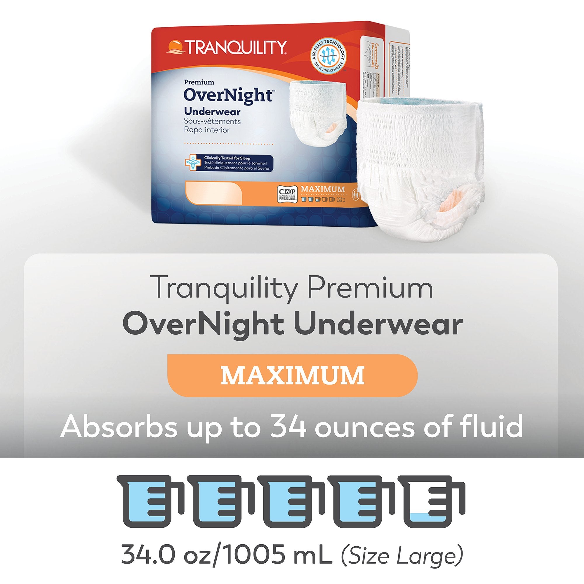 Absorbent Underwear Tranquility® Premium OverNight™ Pull On with Tear Away Seams Adult 2X-Large Unisex Disposable Heavy Absorbency - image 2
