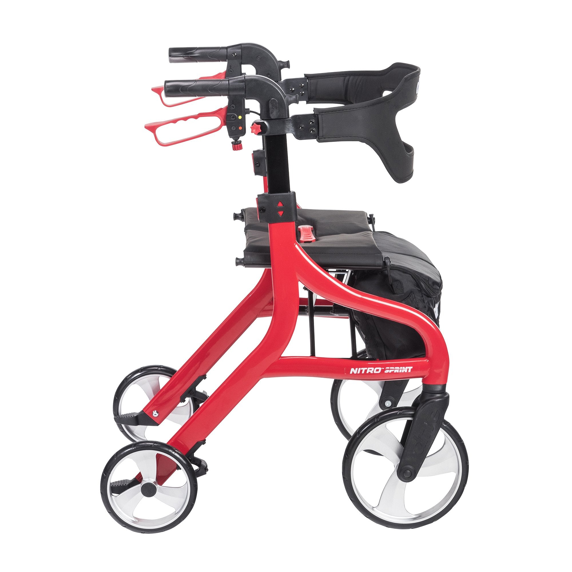 4 Wheel Rollator drive™ Nitro Sprint Red Folding Aluminum Frame - image 4