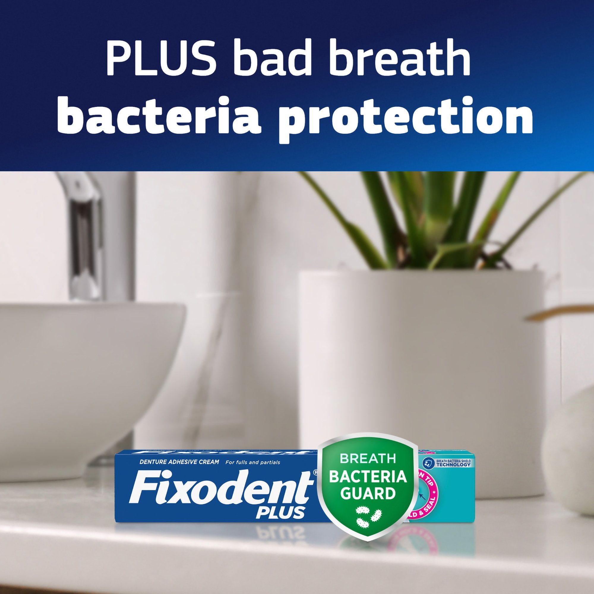 Denture Adhesive Fixodent® Plus Breath Bacteria Guard Cream 2 oz. - image 4