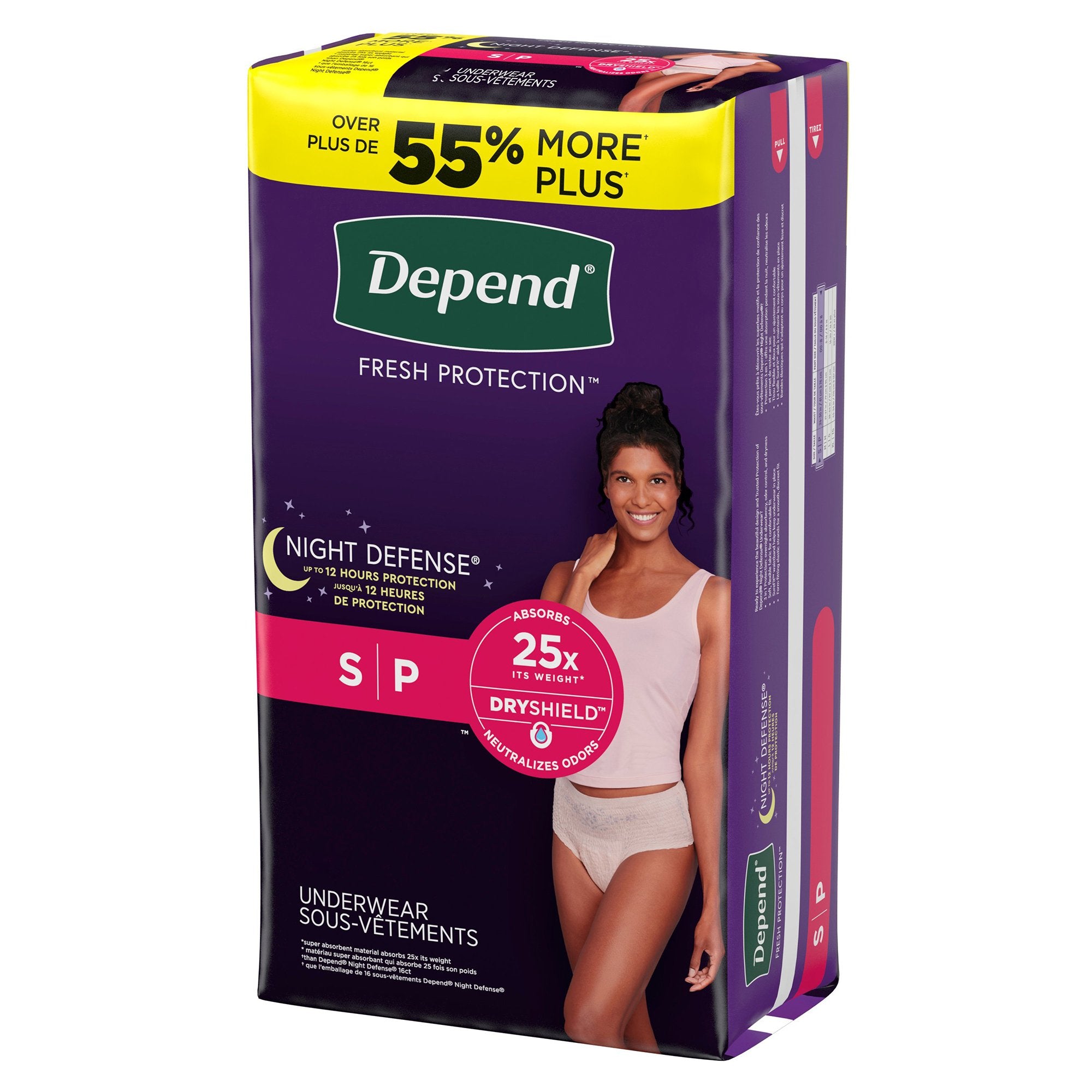 Absorbent Underwear Depend® Night Defense® Waistband Style Adult Small Female Disposable Heavy Absorbency - image 2