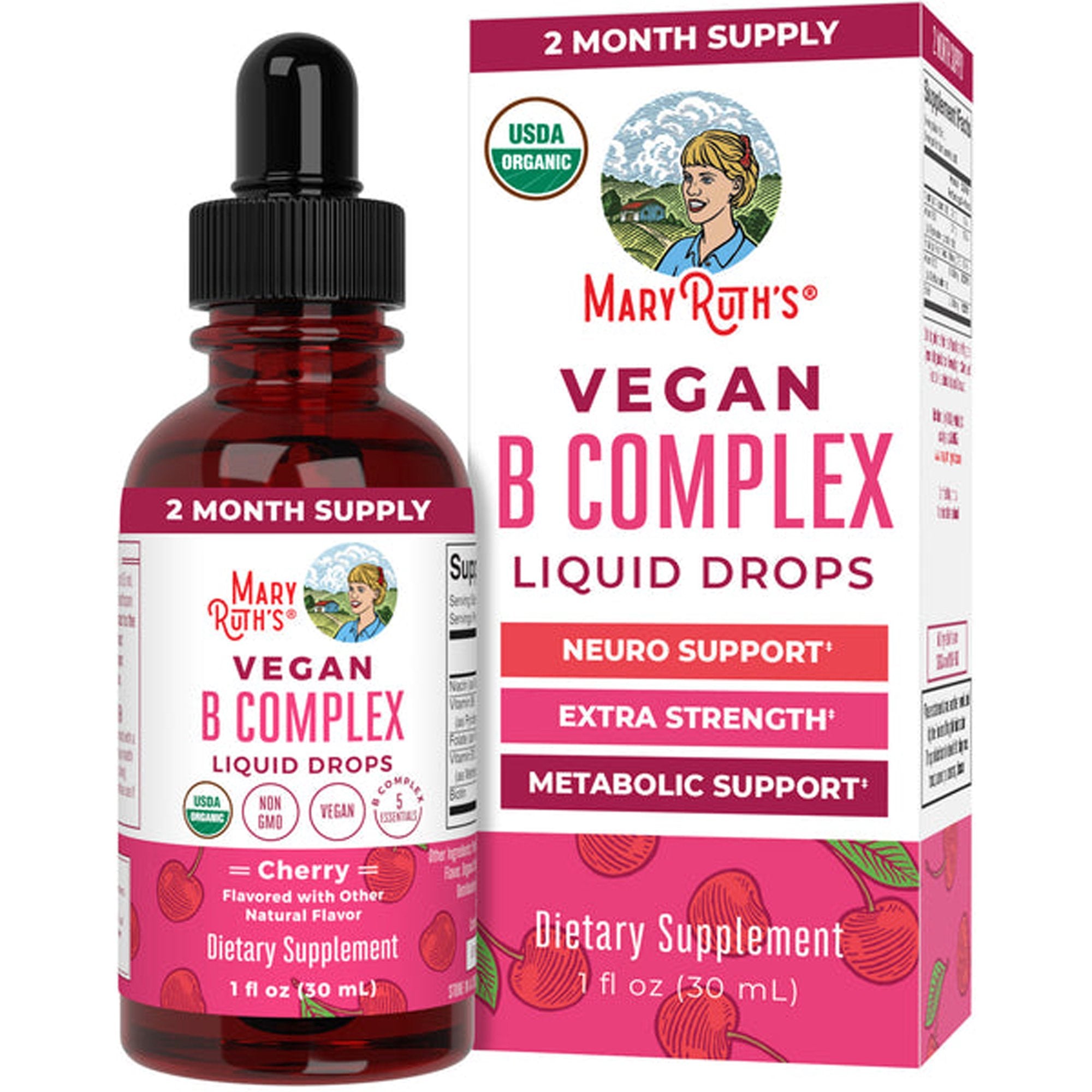 Mary Ruth's® Vegan B-Complex Drops, B Vitamins in Liquid Form