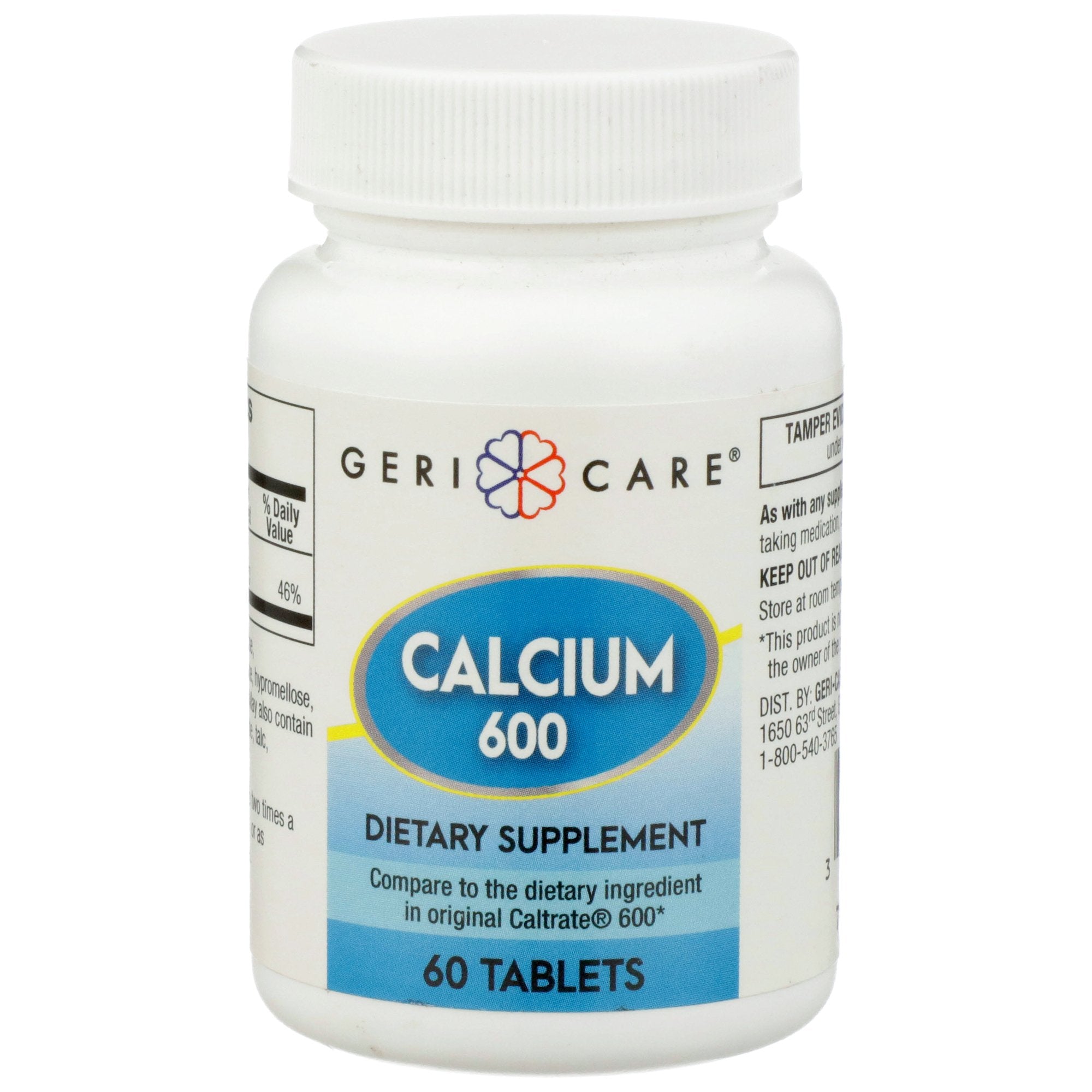 Joint Health Supplement Geri-Care® Calcium 600 mg Strength Caplet 60 per Bottle - image 3