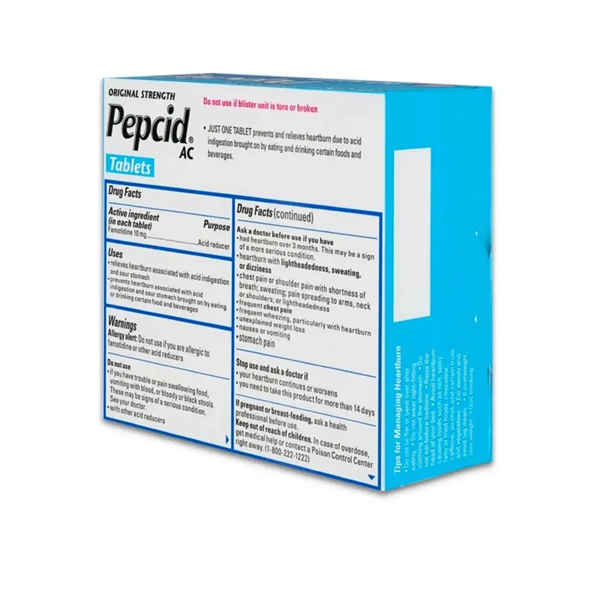 Antacid Pepcid® AC 10 mg Strength Tablet 30 per Box - image 2
