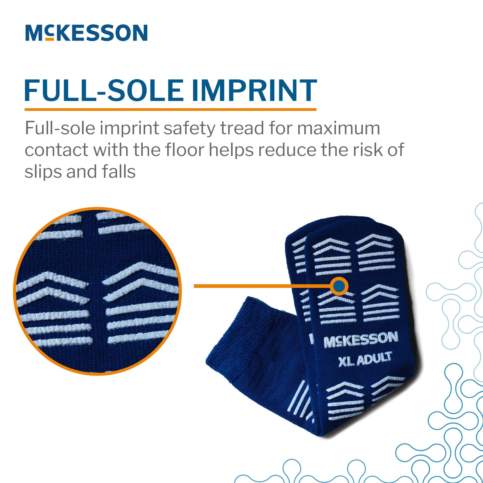 Slipper Socks McKesson Unisex Adult X-Large Double Tread Single Patient Use Royal Blue - image 4