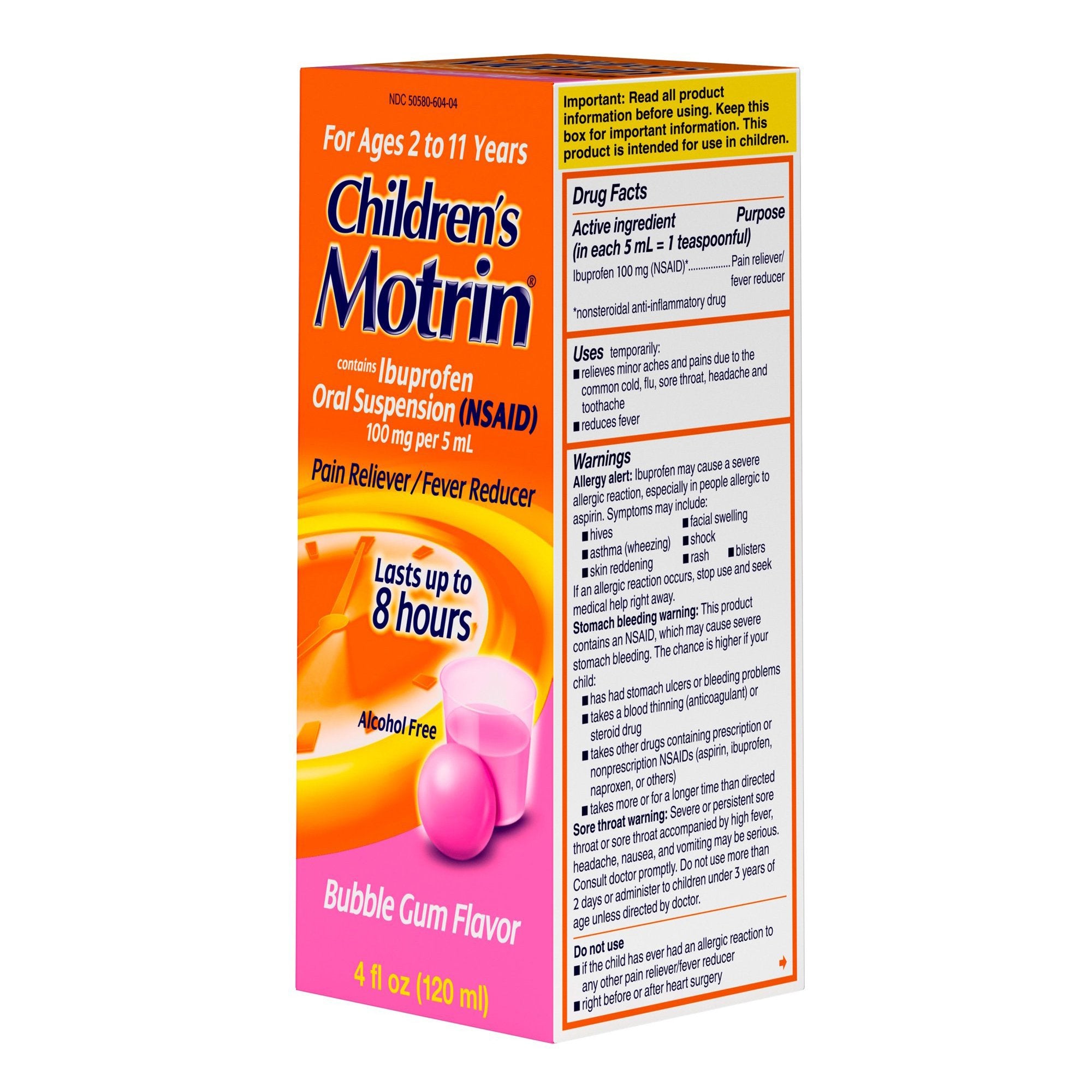 Children's Pain Relief Motrin® 100 mg / 5 mL Strength Ibuprofen Oral Suspension - image 3