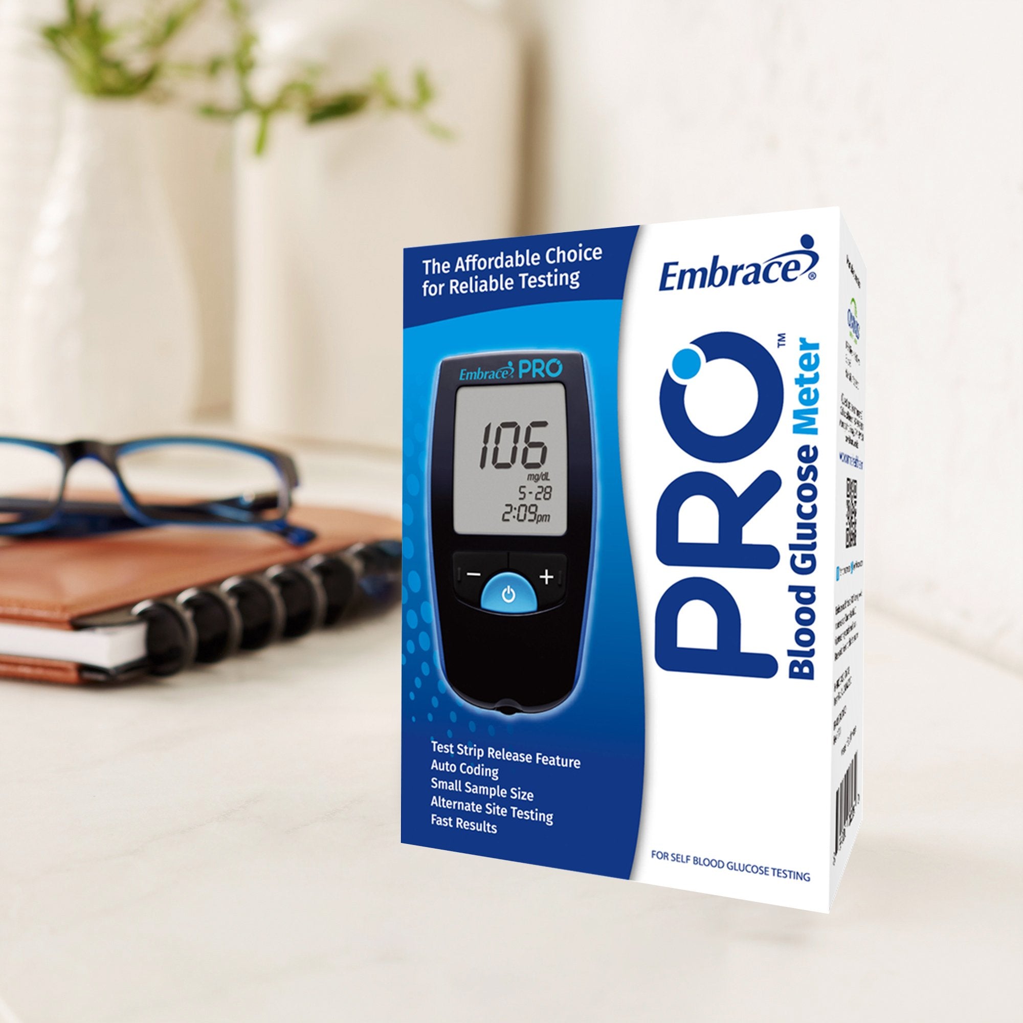 Blood Glucose Meter Embrace® 5 Second Results Stores up to 500 Results No Coding Required - image 6