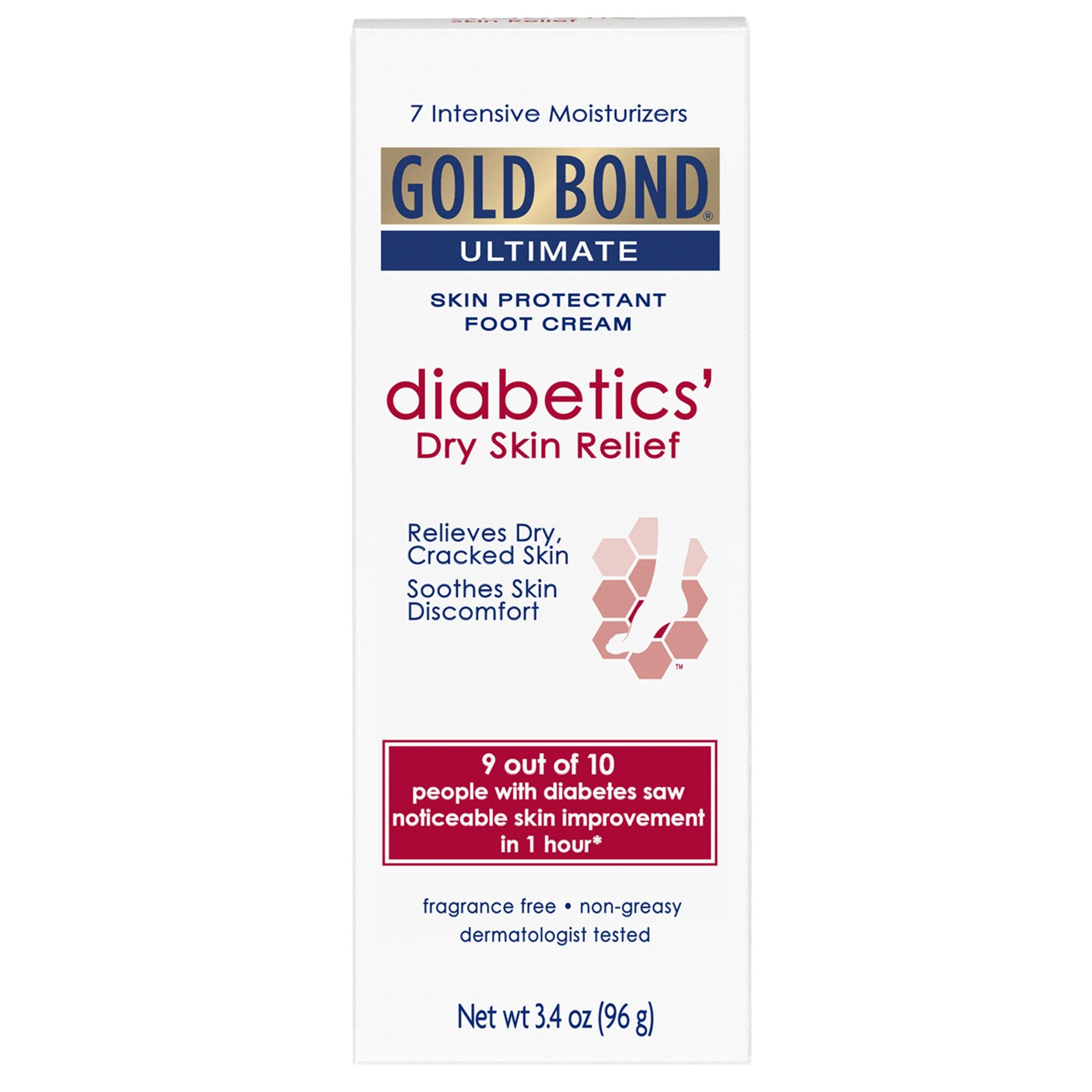 Foot Moisturizer Gold Bond® Medicated Diabetics' 3.4 oz. Tube Unscented Cream - image 2