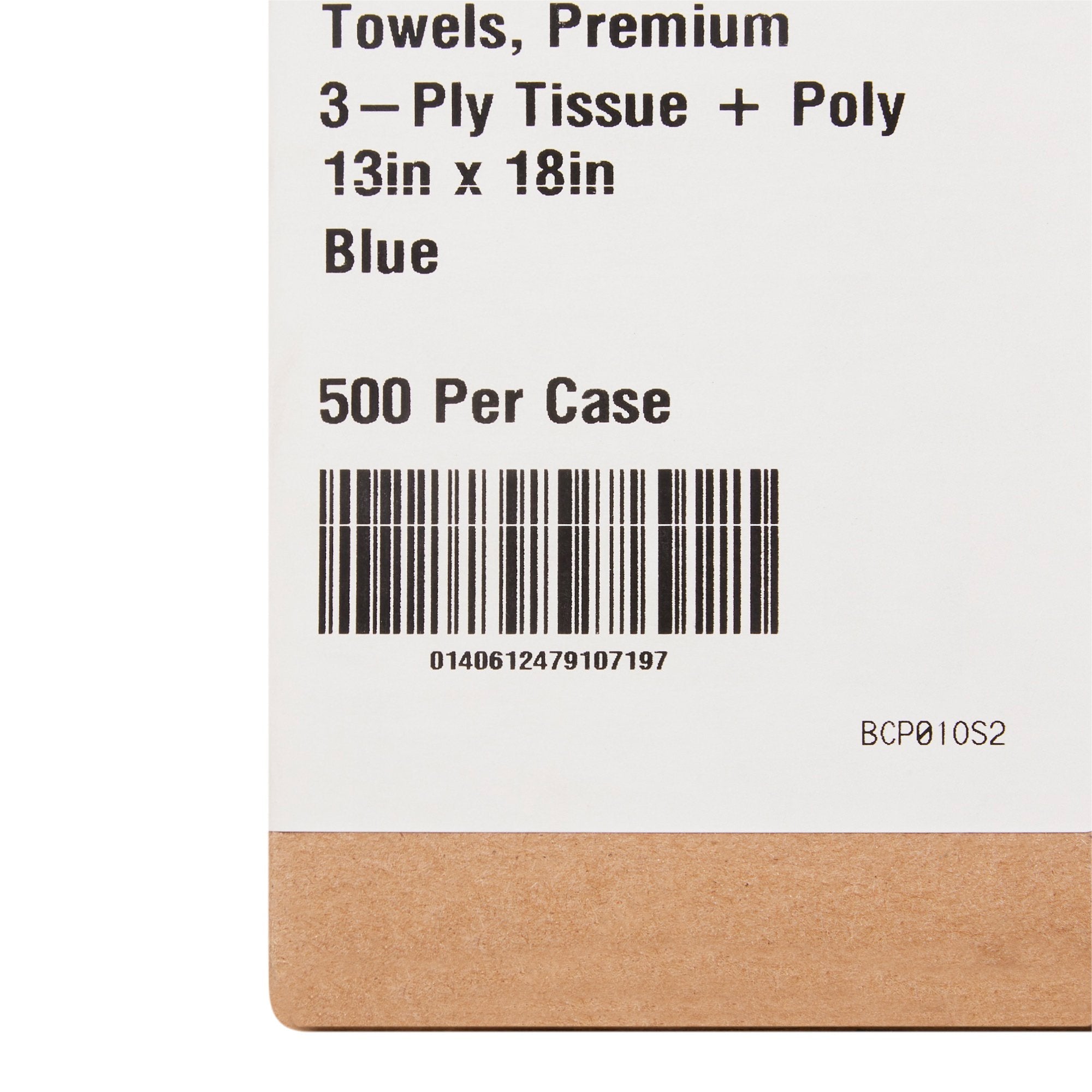 McKesson Premium Nonsterile Blue Procedure Towel, 13 x 18 Inch (500 Units)