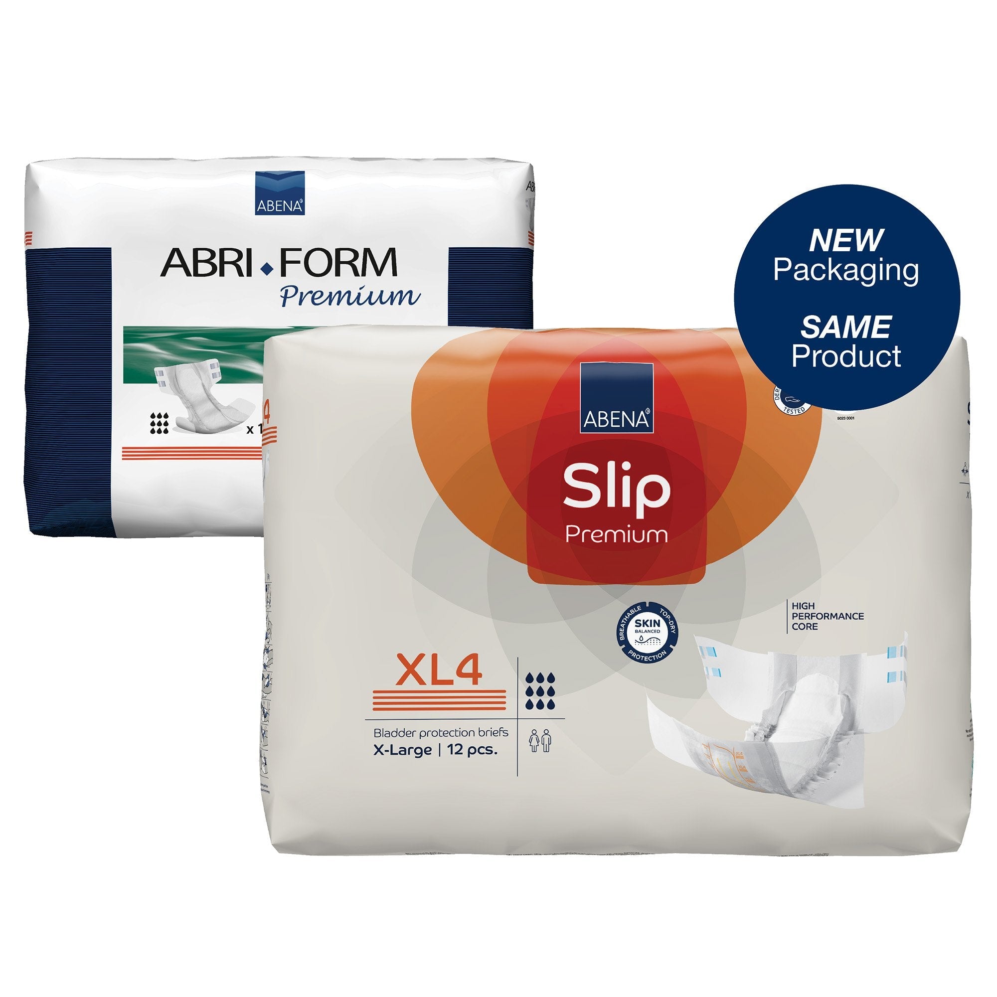 Abena Slip Premium XL4 Incontinence Briefs, Extra Large, Heavy Absorbency (12 Pack)