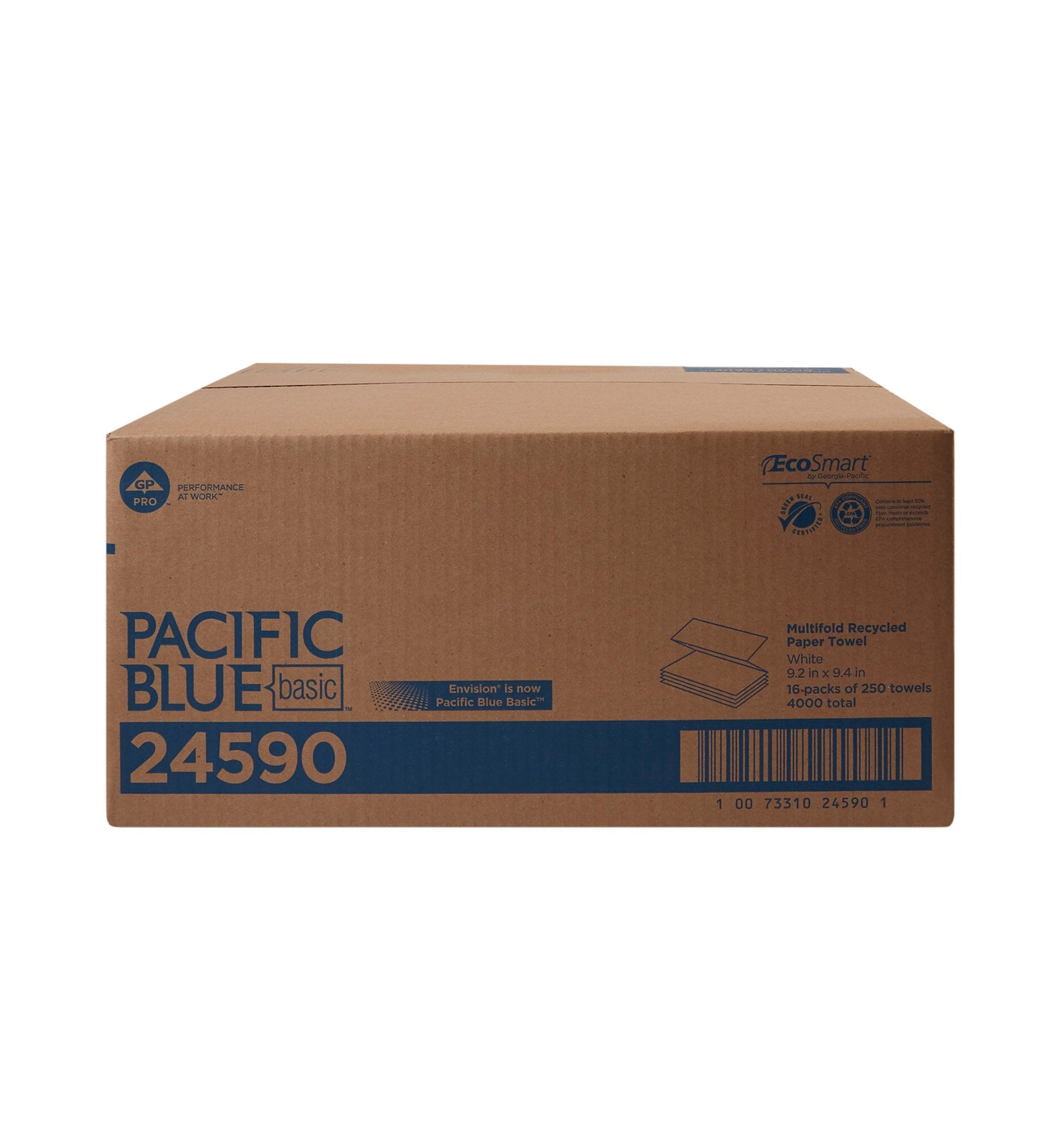 Pacific Blue Basic™ Recycled Multi-Fold Paper Towel, 250 Sheets per Pack (16 Units)