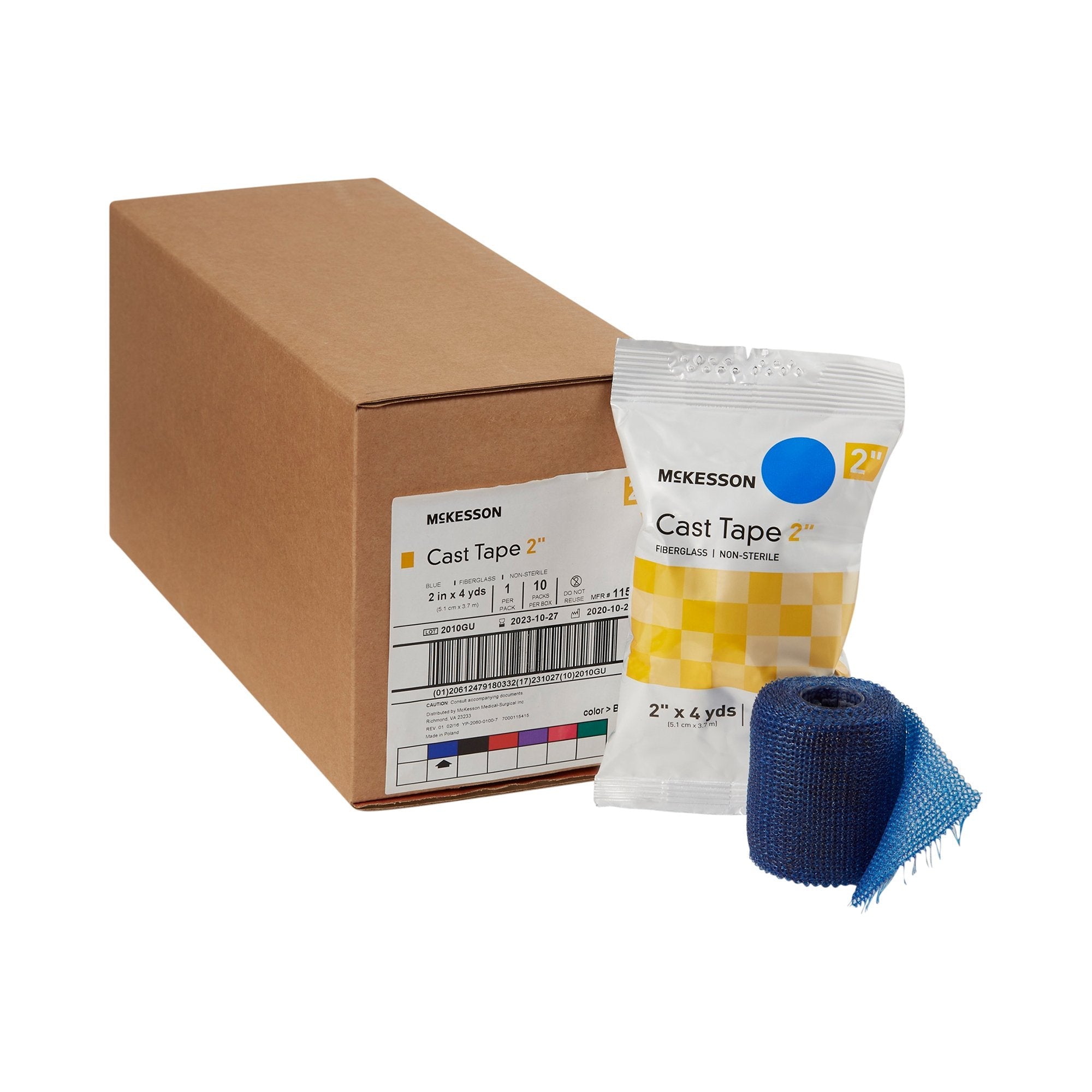 McKesson Blue Cast Tape, 2 Inch x 4 Yard (10 Units)