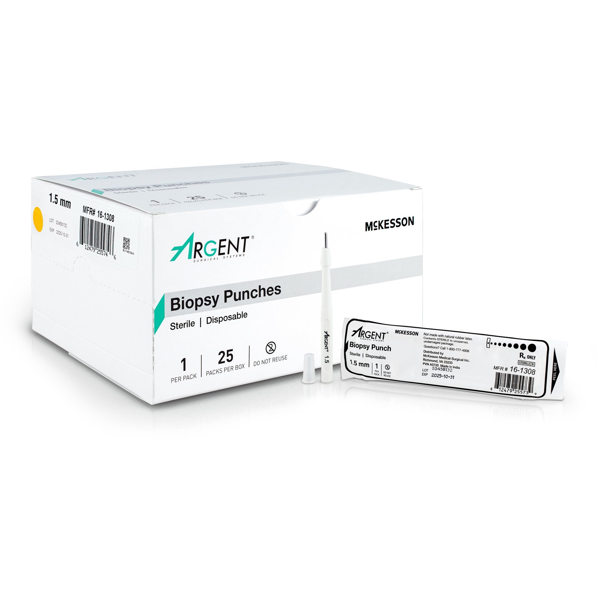 Biopsy Punch McKesson Argent™ Dermal 1.5 mm (25 Units)