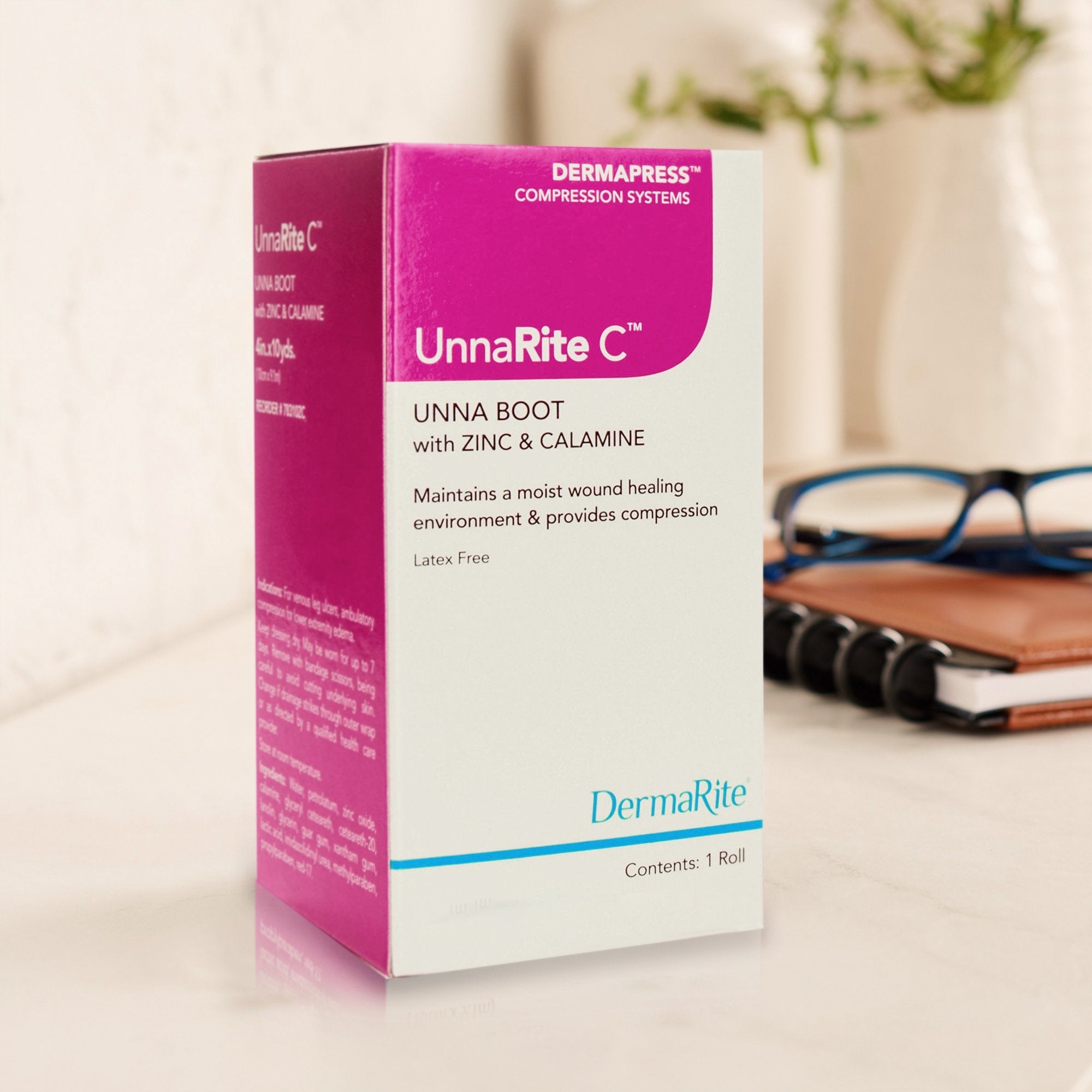 UnnaRite C™ Unna Boot with Calamine and Zinc Oxide, 3 Inch x 10 Yard (1 Unit)