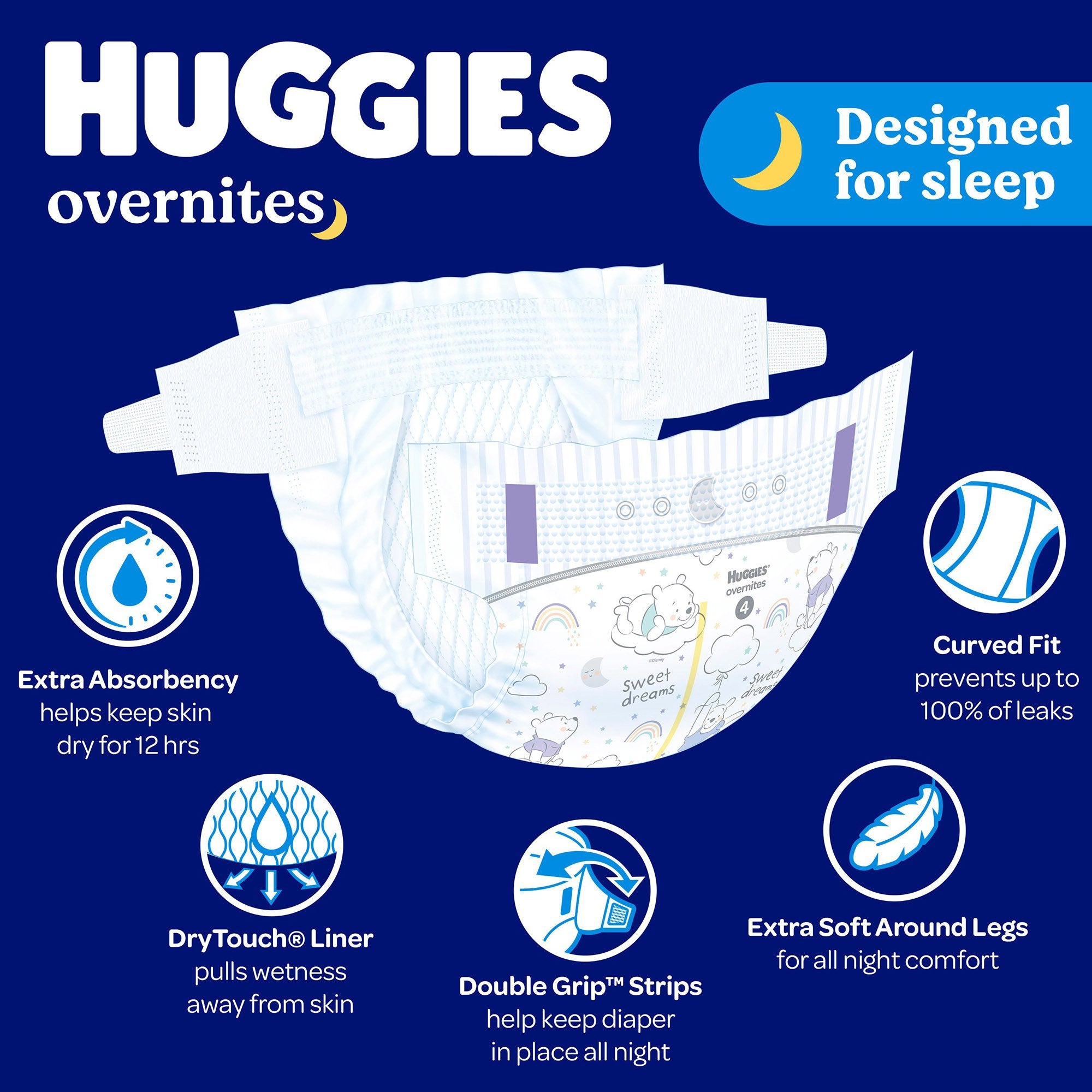 Unisex Baby Diaper Huggies® Overnites Size 7 Disposable Heavy Absorbency - image 9