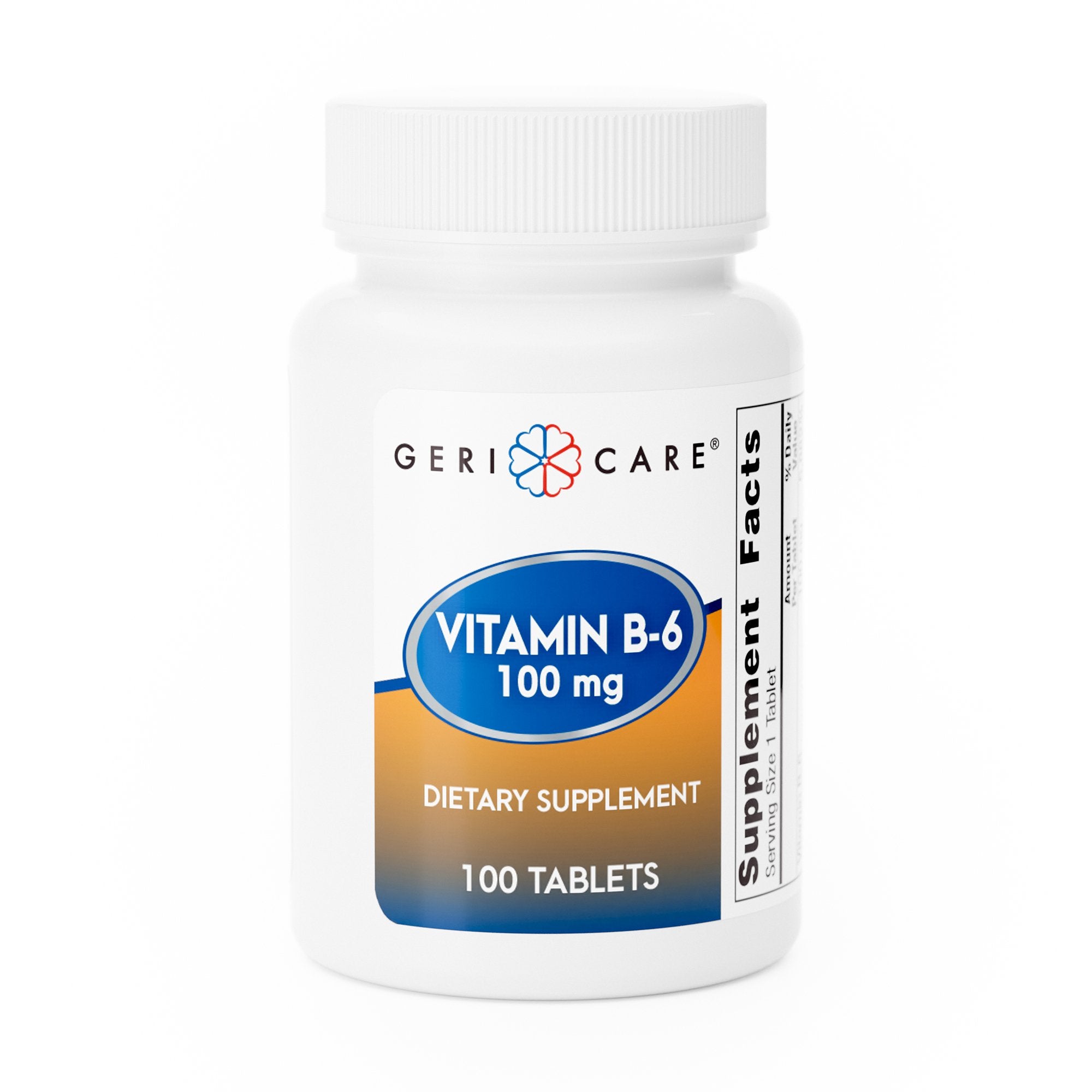 Vitamin Supplement Geri-Care® Vitamin B6 100 mg Strength Tablet 100 per Bottle