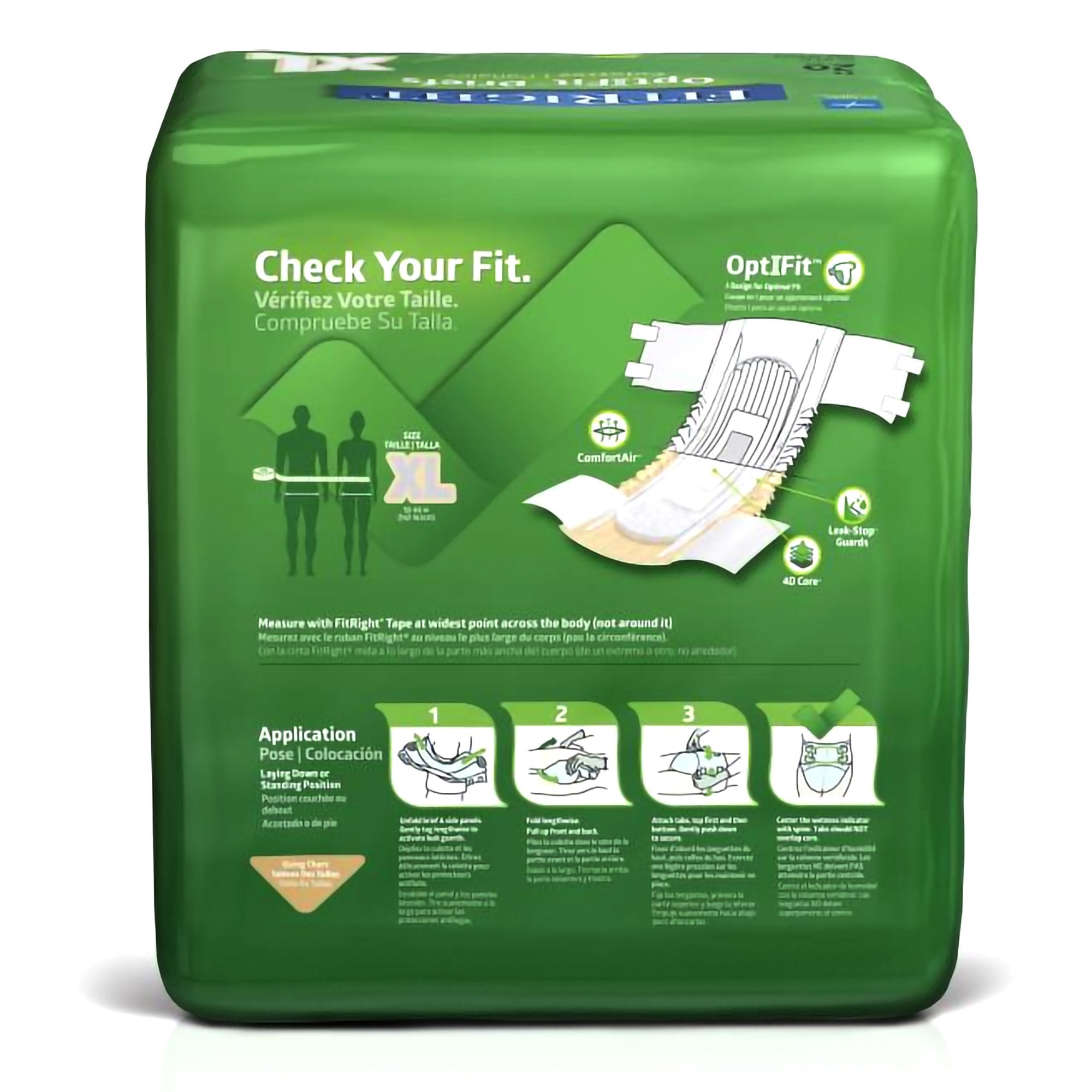 Incontinence Brief FitRight™ Plus Adult X-Large Unisex Disposable Moderate Absorbency - image 2