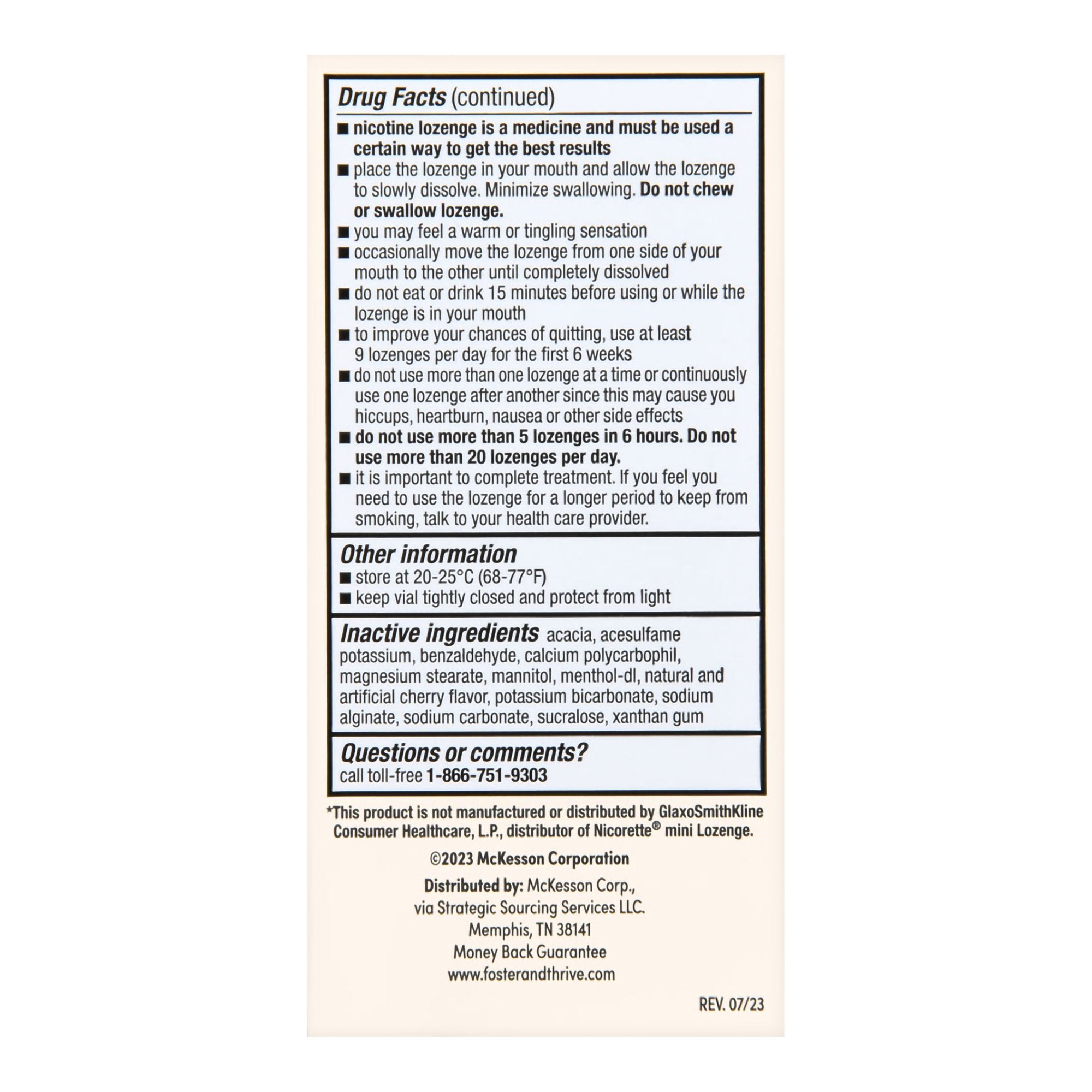 Stop Smoking Aid Foster & Thrive™ 2 mg Strength Lozenge - image 3