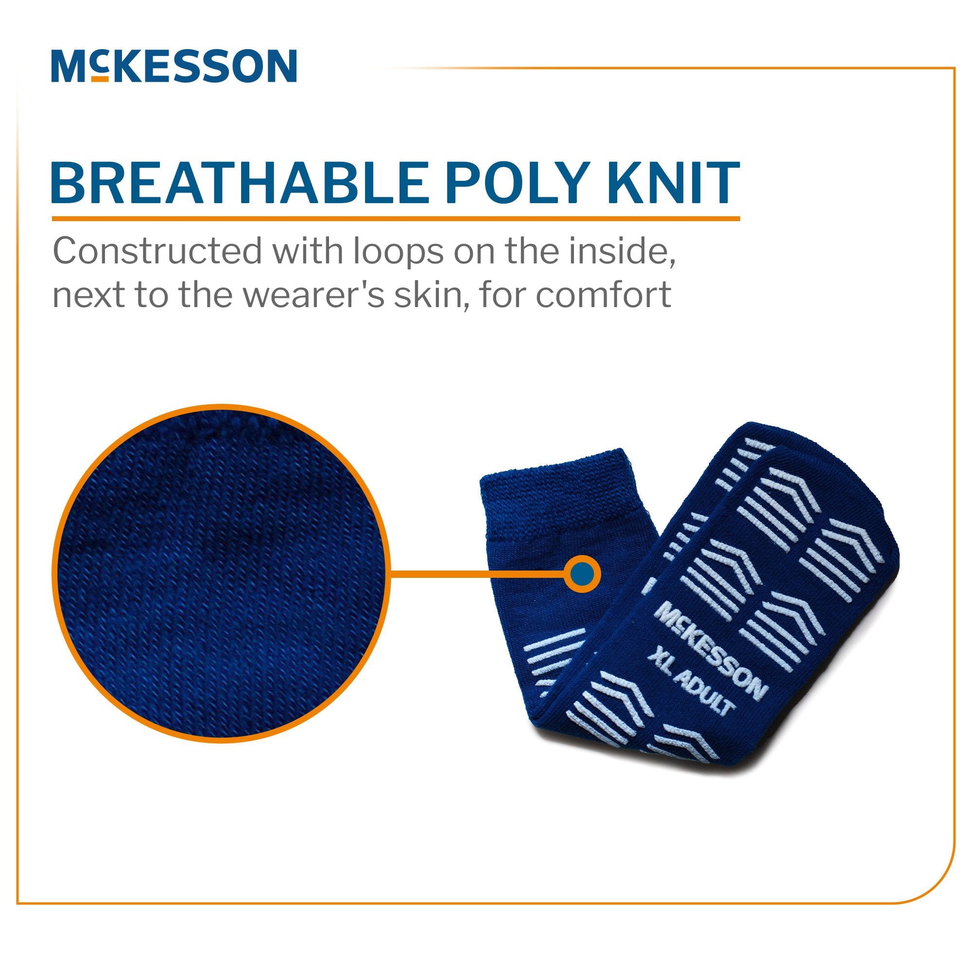 Slipper Socks McKesson Unisex Adult X-Large Double Tread Single Patient Use Royal Blue - image 2