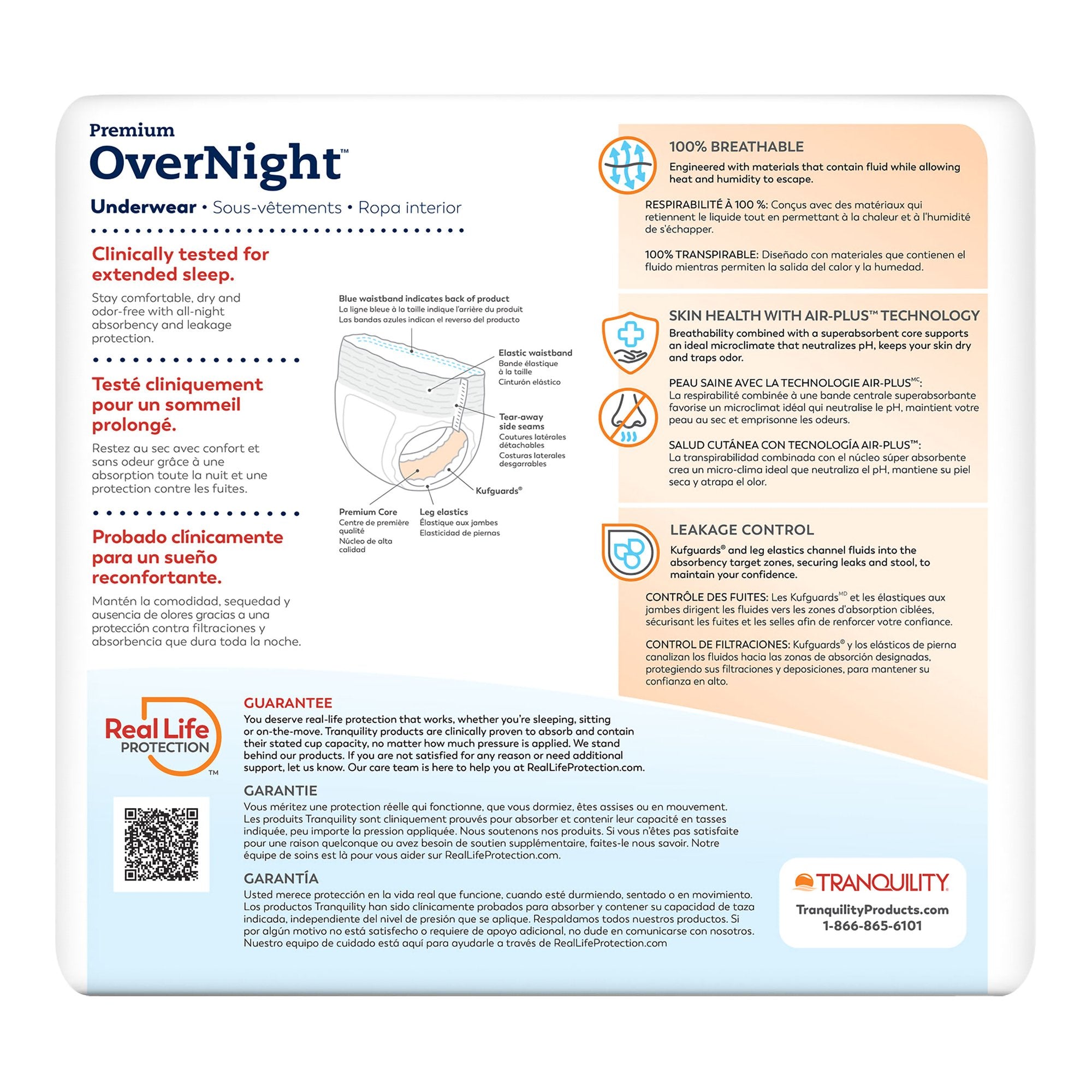Absorbent Underwear Tranquility® Premium OverNight™ Pull On with Tear Away Seams Adult 3X-Large Unisex Disposable Heavy Absorbency - image 9