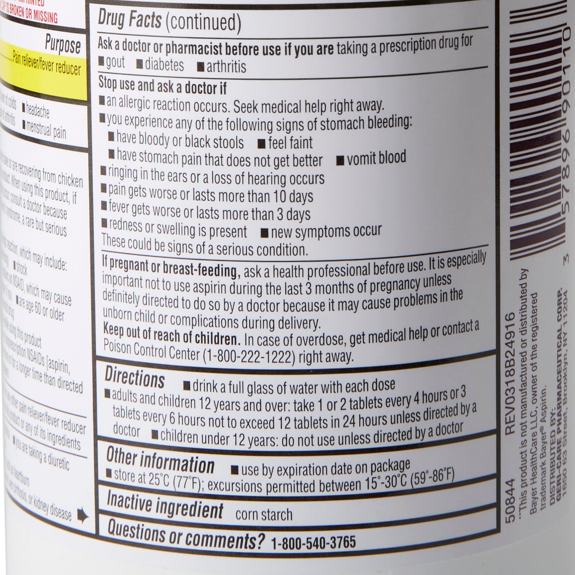 Pain Relief Geri-Care® Quali-Tabs 325 mg Strength Aspirin Tablet 1,000 per Bottle - image 2