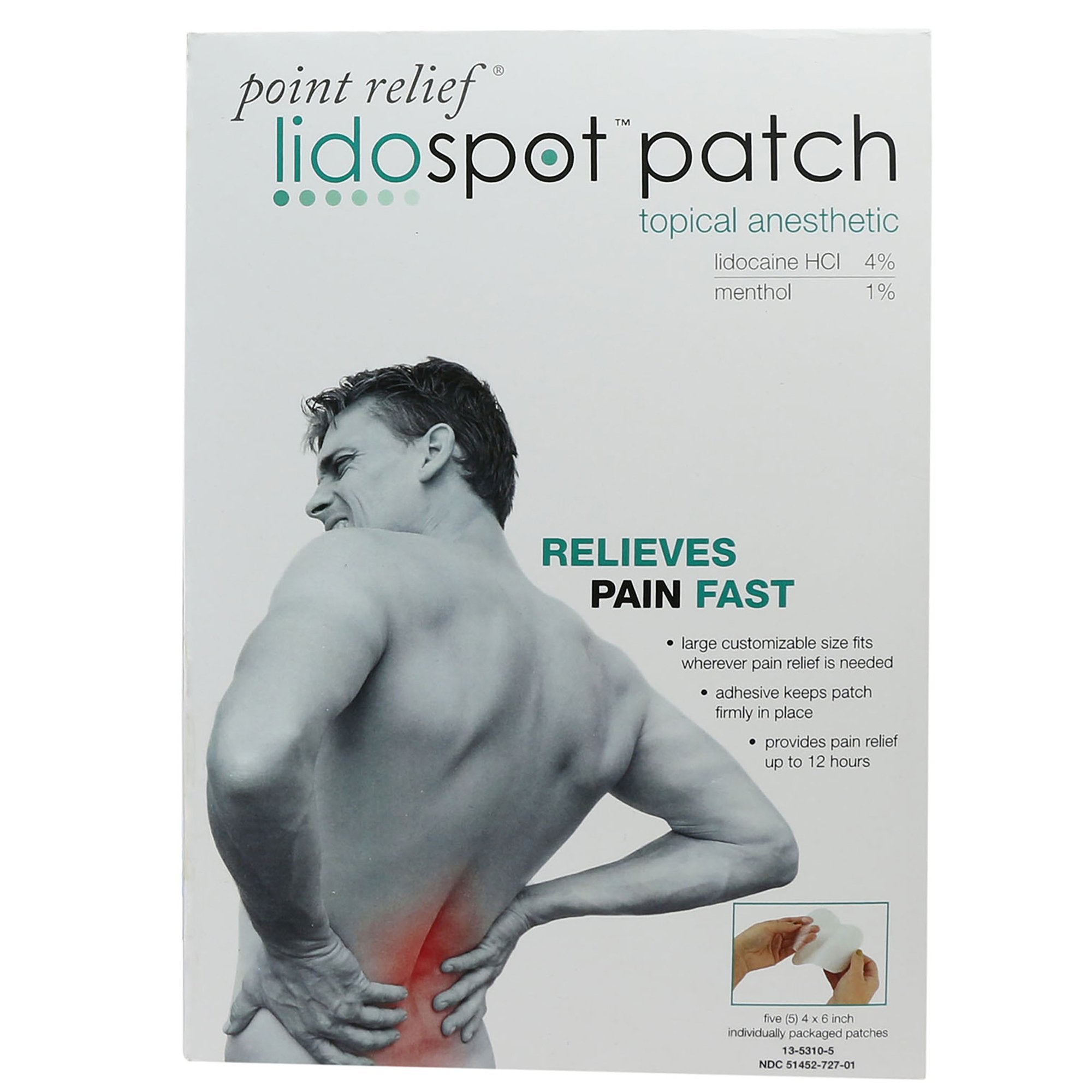 Topical Pain Relief LidoSpot™ 4% - 1% Strength Lidocaine / Menthol Patch 20 per Box - image 3