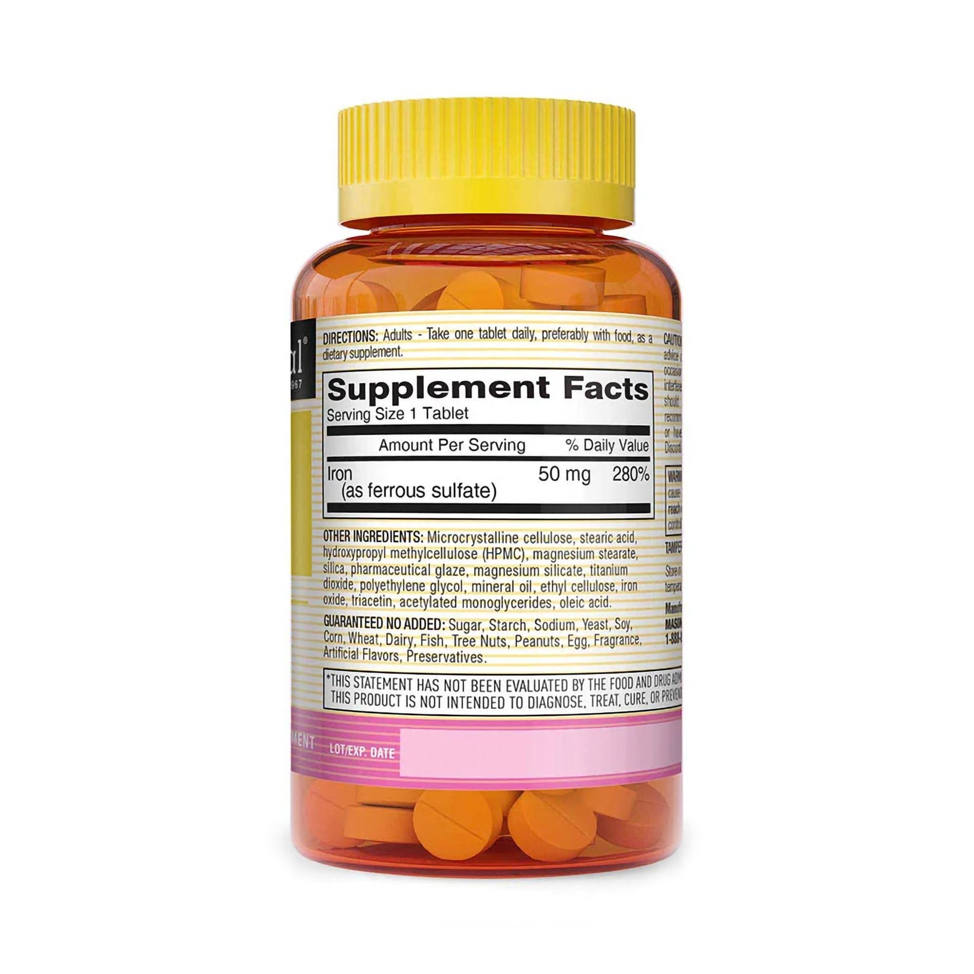 Mineral Supplement Iron 50 mg Strength Tablet 60 per Bottle - image 2