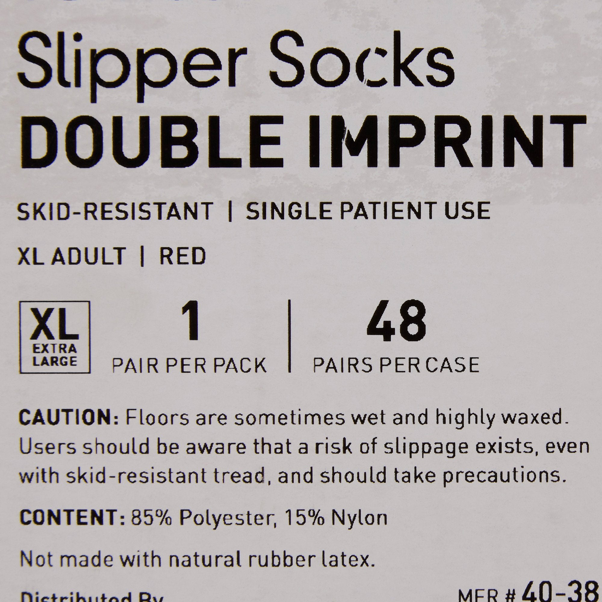 Slipper Socks McKesson Terries™ Unisex Adult X-Large Double Tread Single Patient Use Red - image 4
