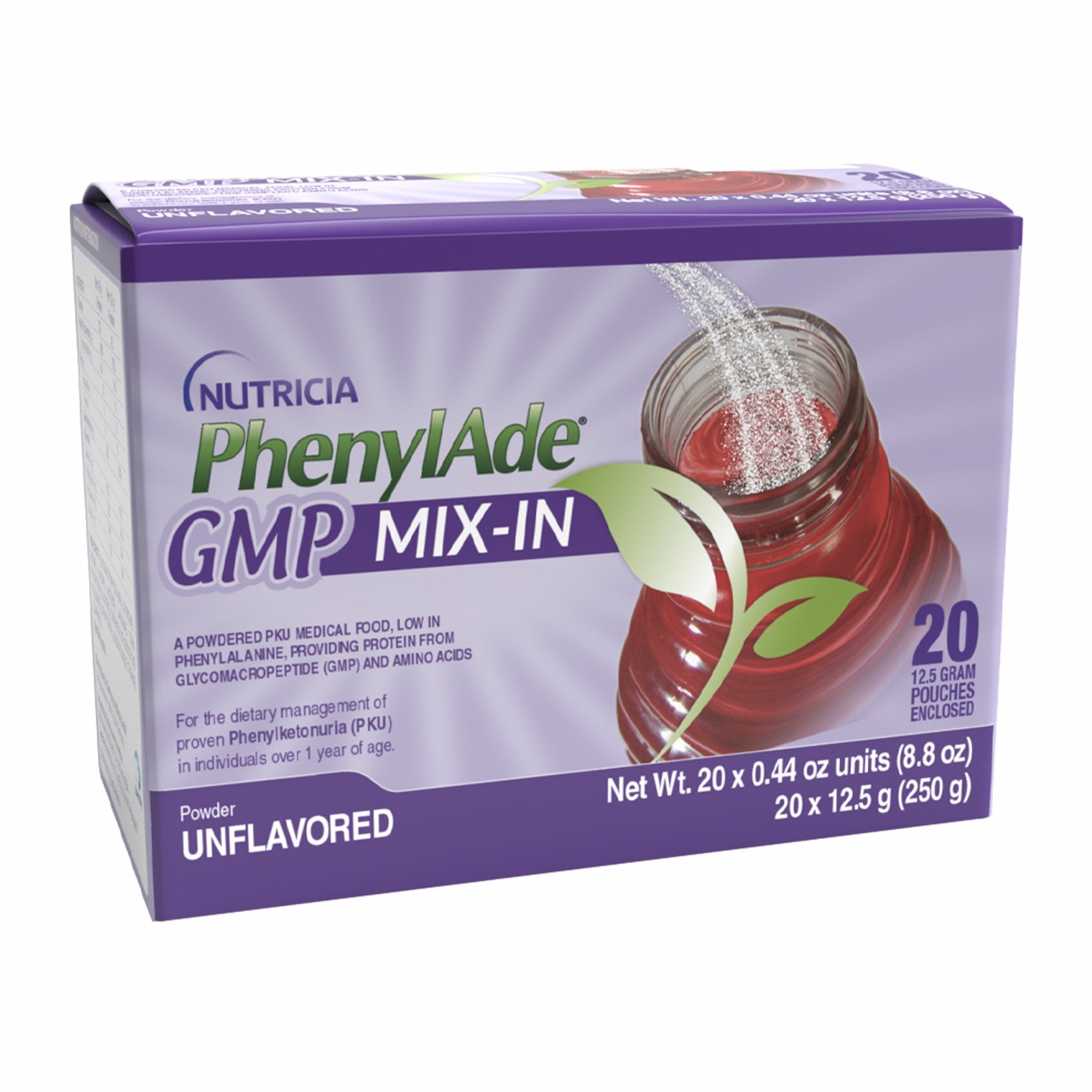 Oral Supplement PhenylAde® GMP Mix-In Unflavored Powder 12.5 Gram Individual Packet