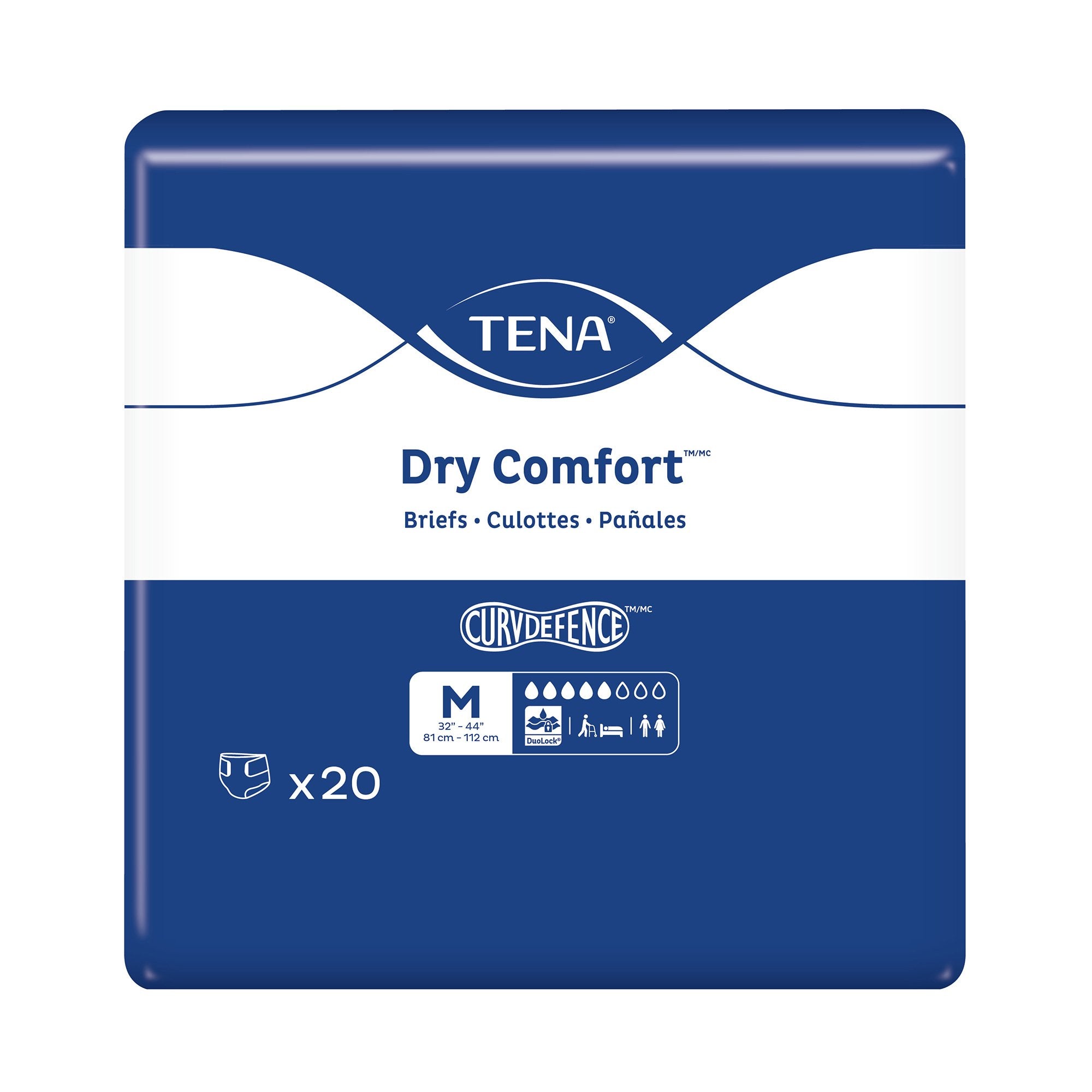 Incontinence Brief TENA Dry Comfort™ Adult Medium Unisex Disposable Moderate Absorbency
